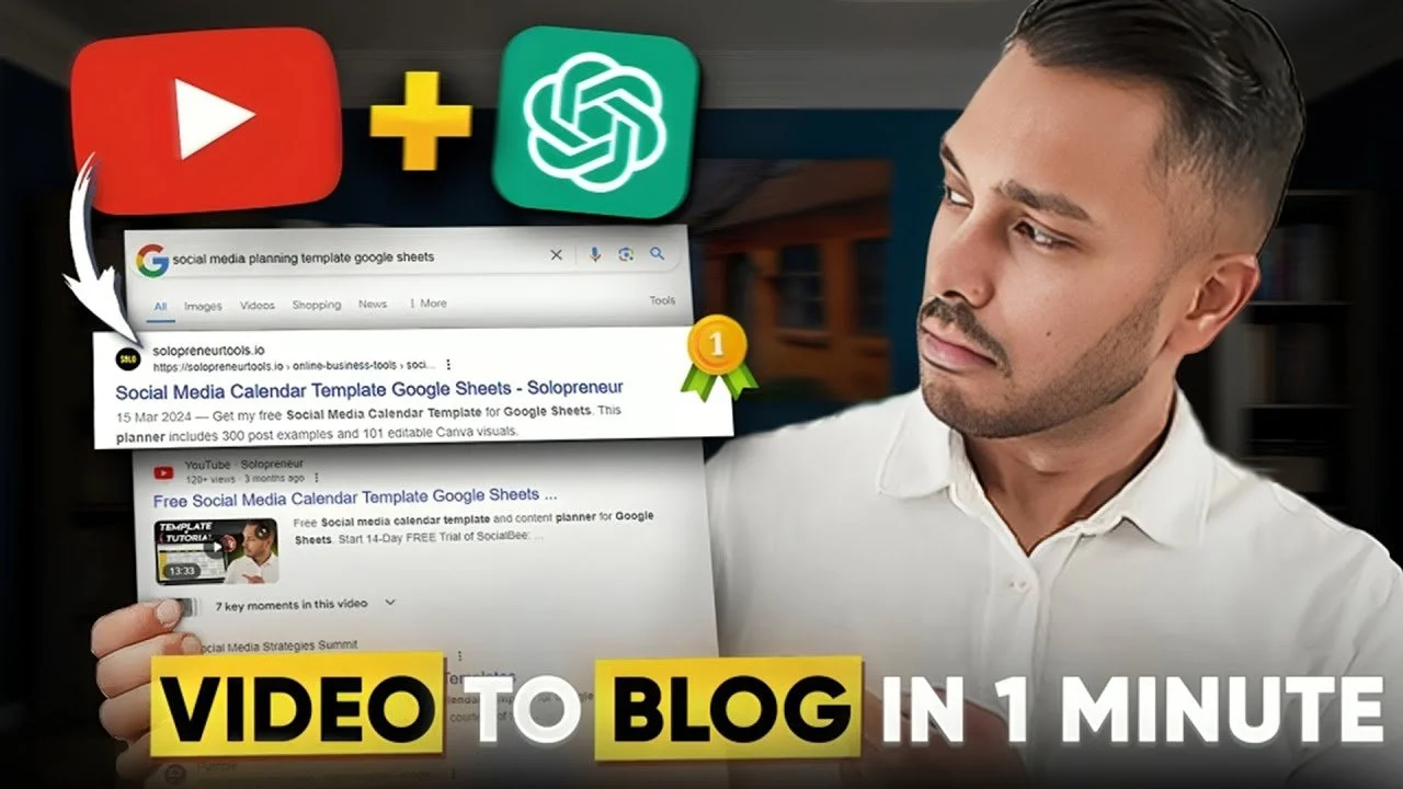 How to Turn YouTube Videos into Top-Ranking Blog Posts Using AI (Step-by-Step Guide) 🚀