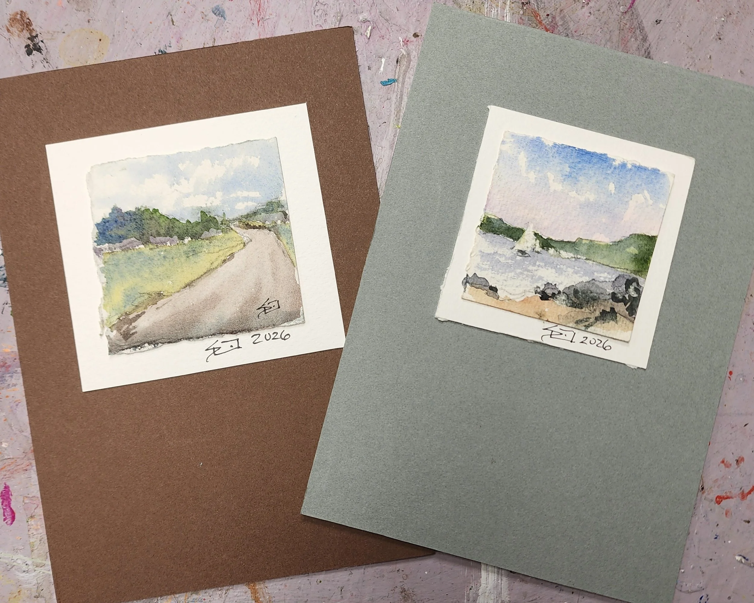 Watercolor Paint and Sip - Spring/Summr Mini Landscapes