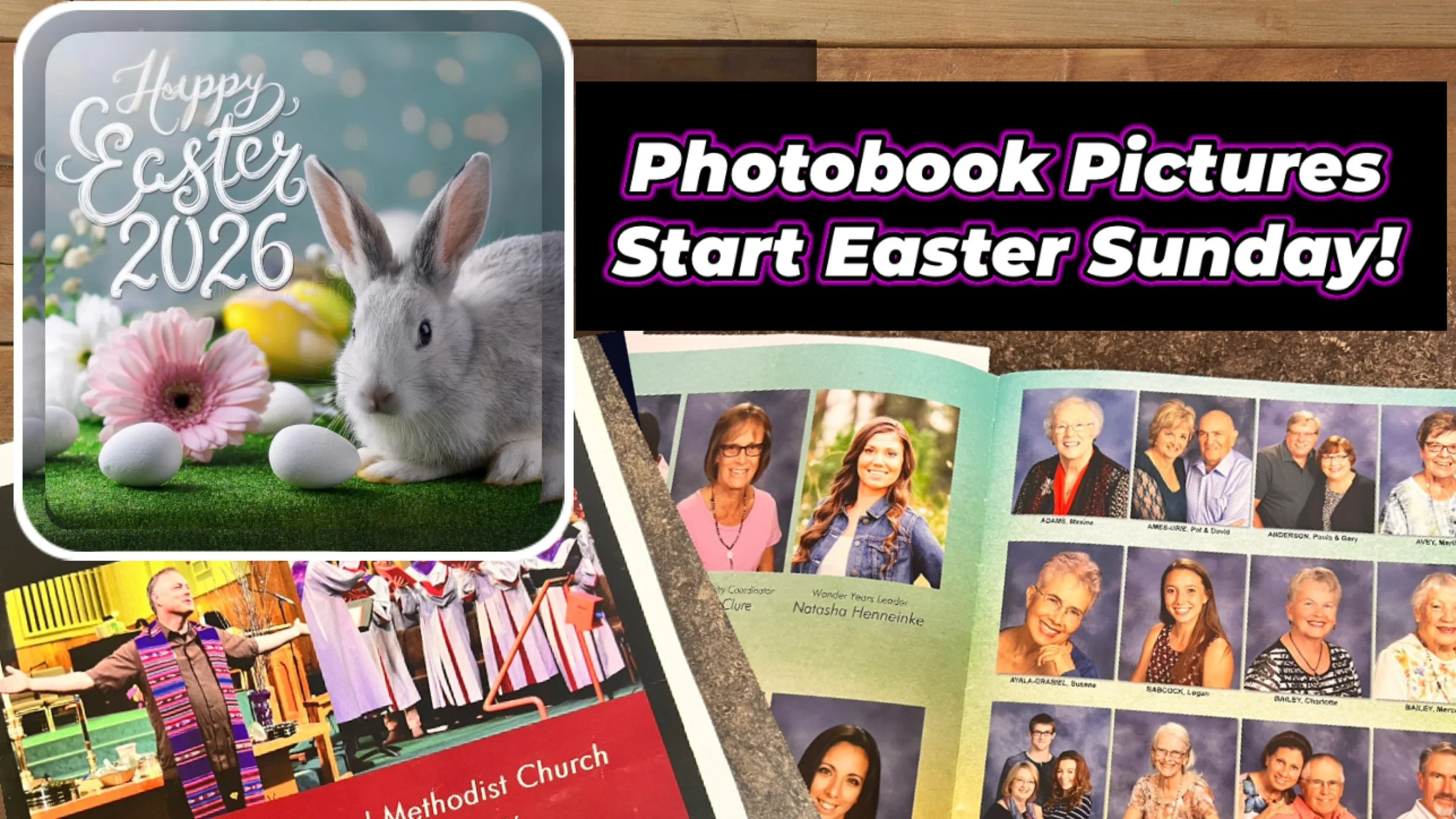 Redding First UMC Photobook Picture Day this Sunday 4/19/26