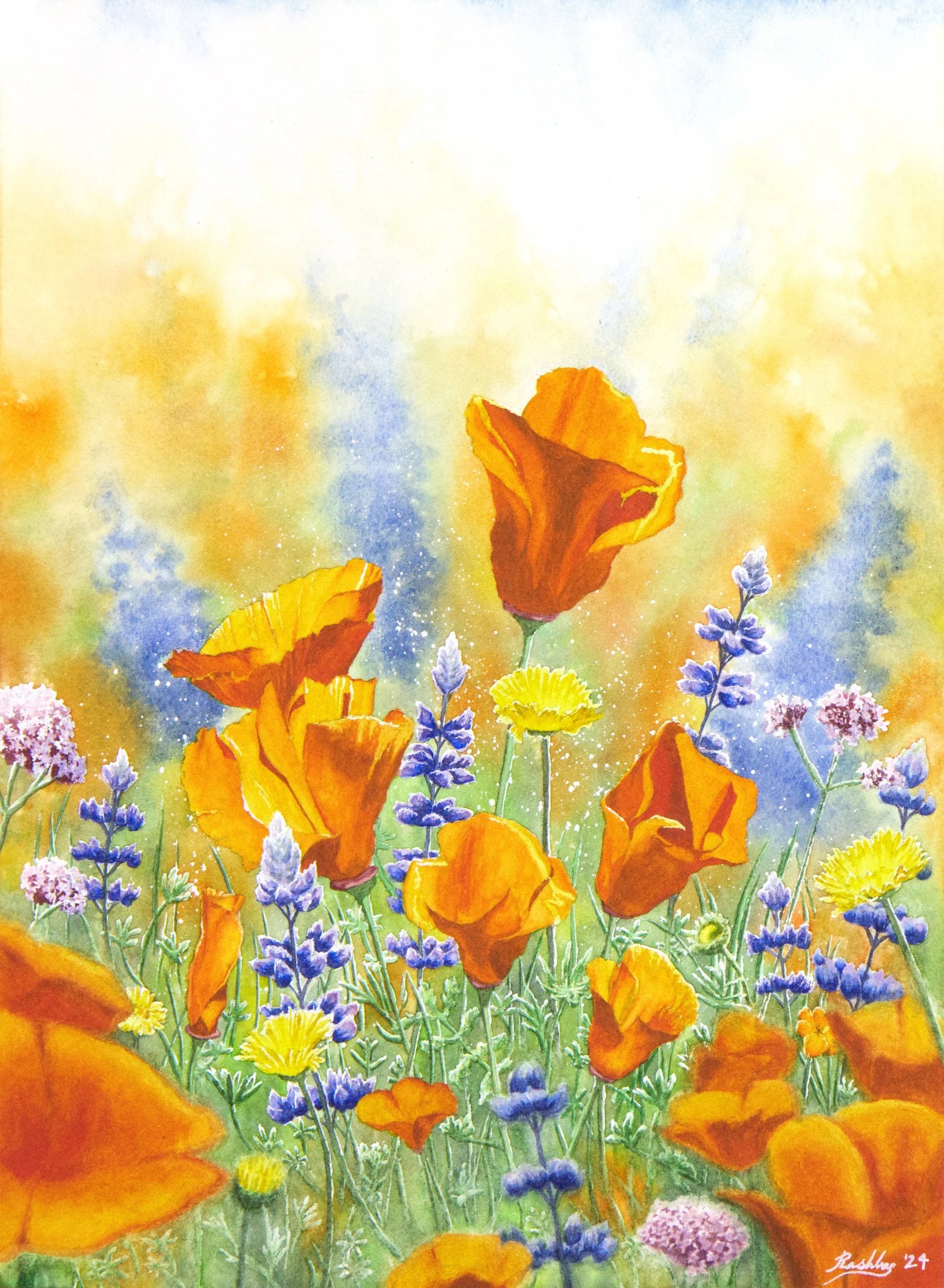 'Regeneration', watercolor on Arches cold press paper, 12x16" unframed, 2024 - available