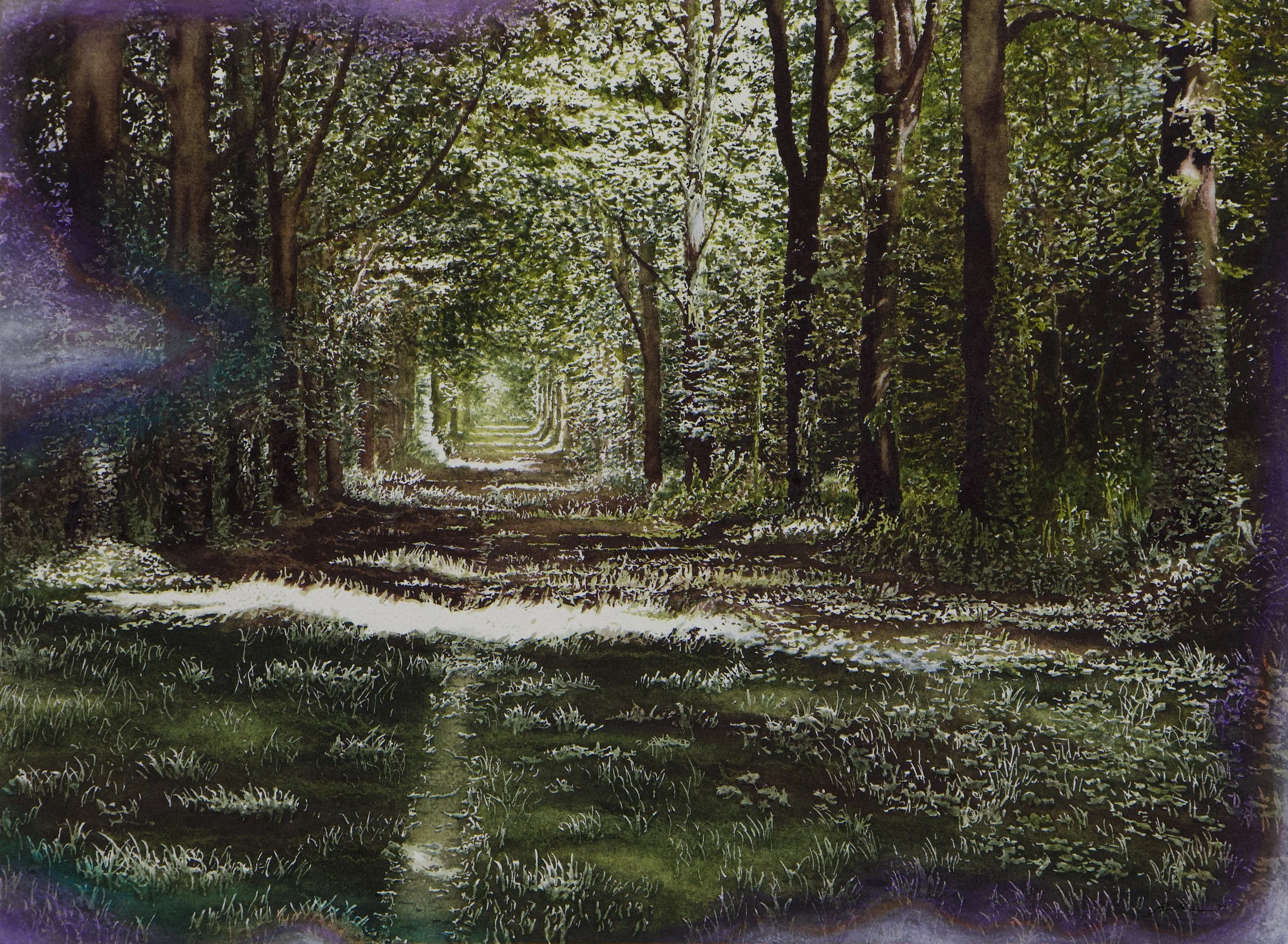 'Dappled Eternity', watercolor on Arches cold press paper, 16x12" unframed, 2023 - available