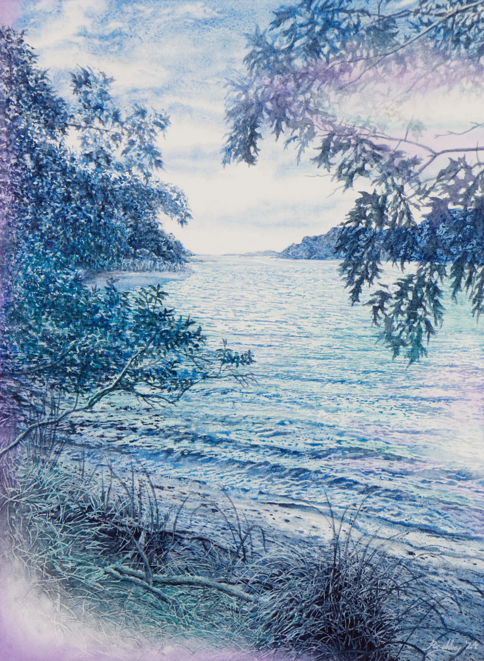 'Whispered Serenity', watercolor on Arches cold press paper, 12x16" unframed, 2024 - available