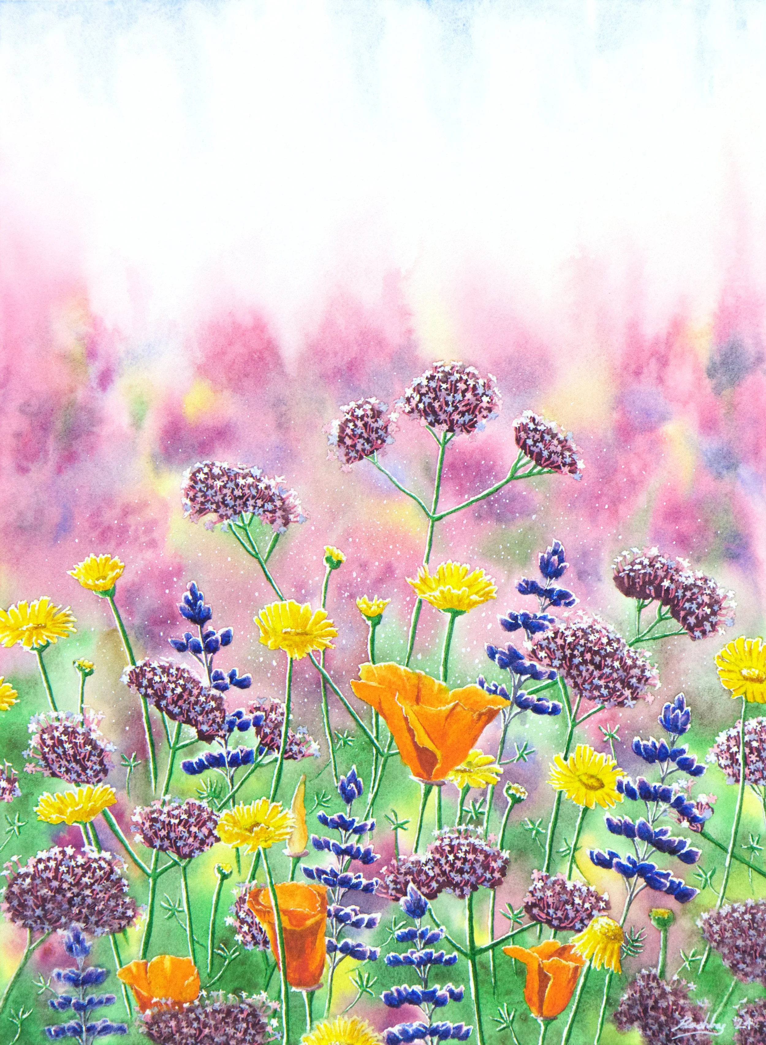 'Protection', watercolor on Arches cold press paper, 12x16" unframed, 2024 - available