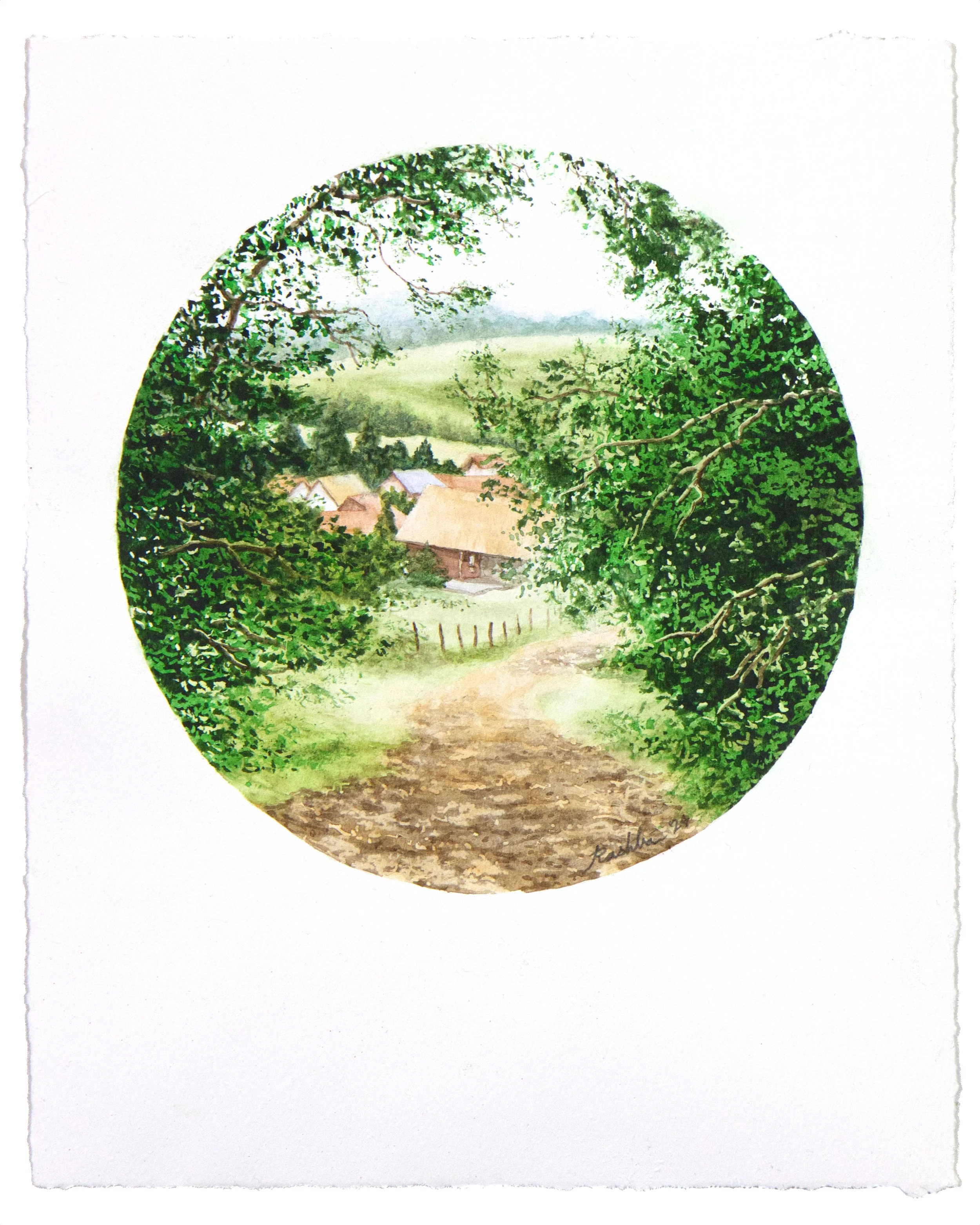 'What We Leave Behind', watercolor on deckled edge watercolor paper, 8x10" unframed, 2024 - available