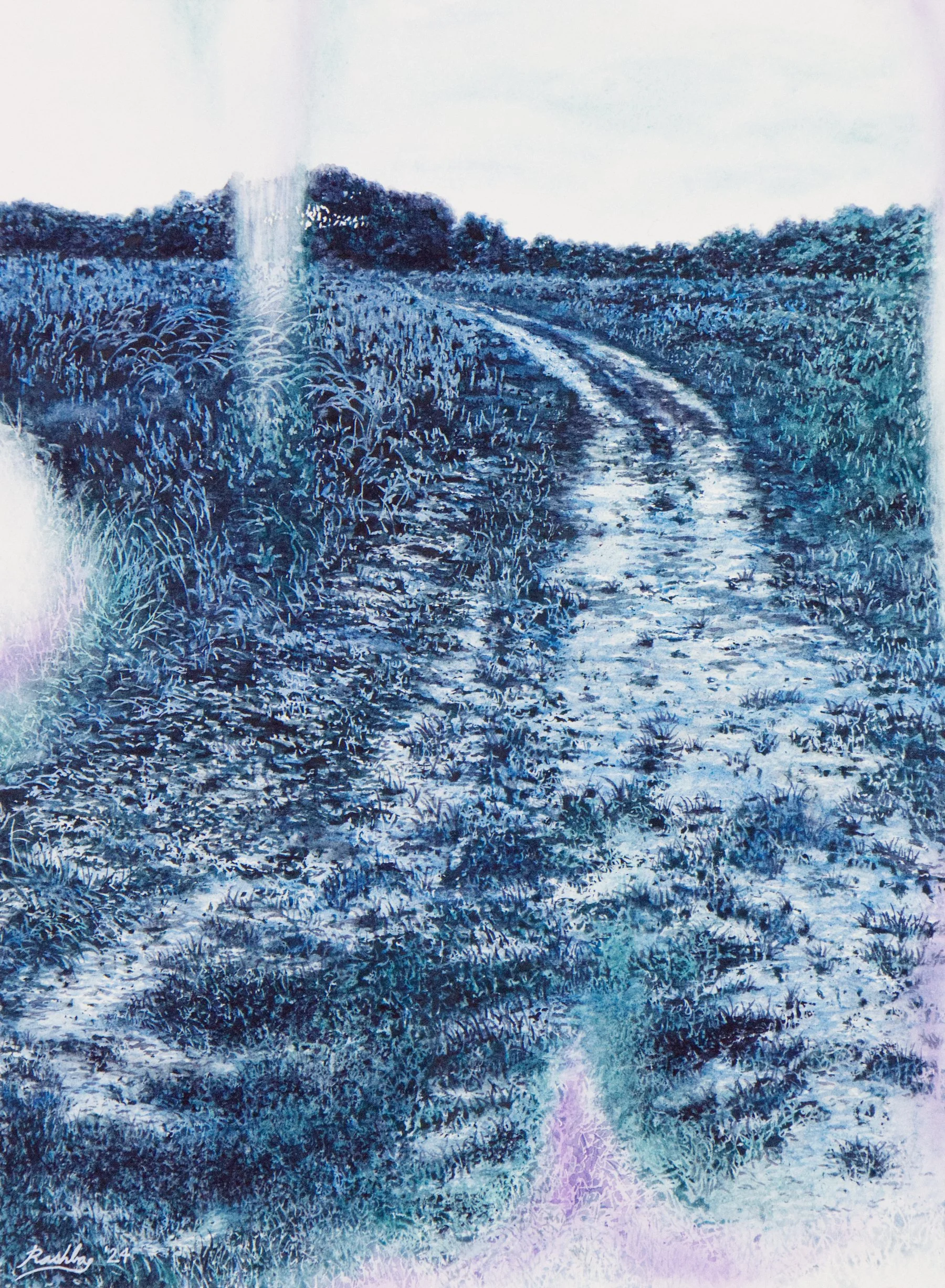 'Deckled Tread', watercolor on Arches cold press paper, 12x16" unframed, 2024 - SOLD