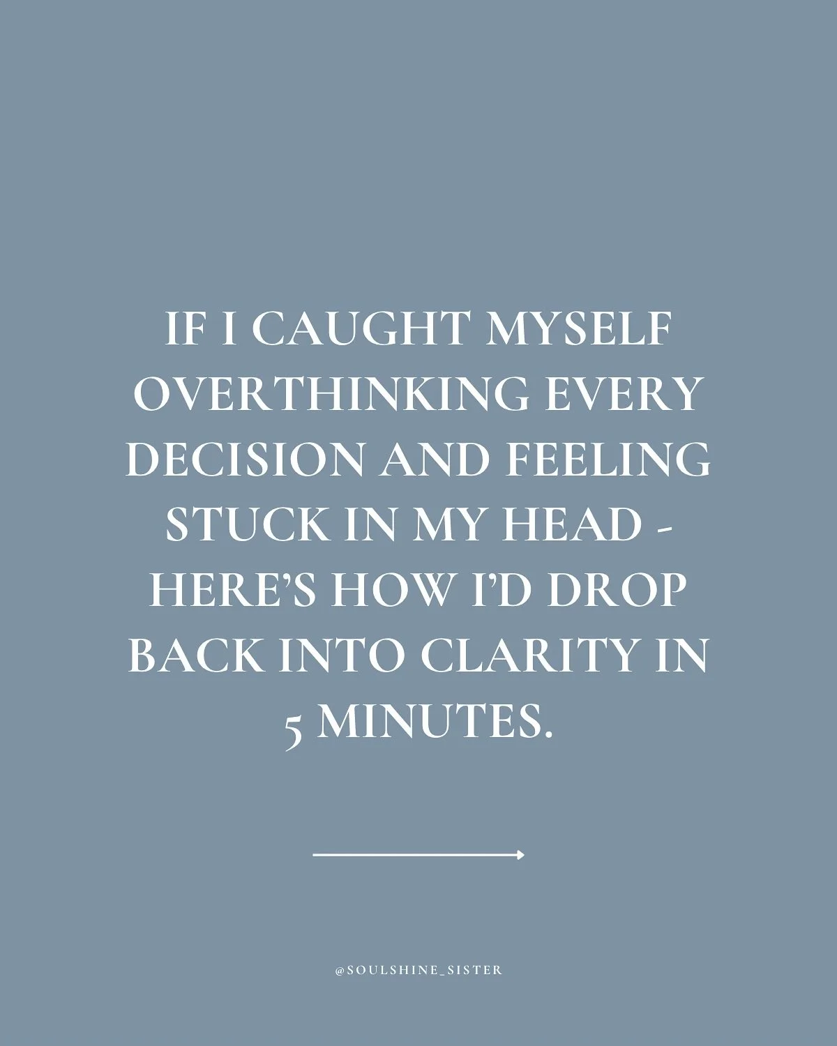 If you&rsquo;ve been spiraling in your head lately, replaying decisions, second-guessing yourself, trying to think your way to clarity - I get it.

Nothing is wrong with you.

Your mind is just trying to protect you from a threat that&rsquo;s not eve