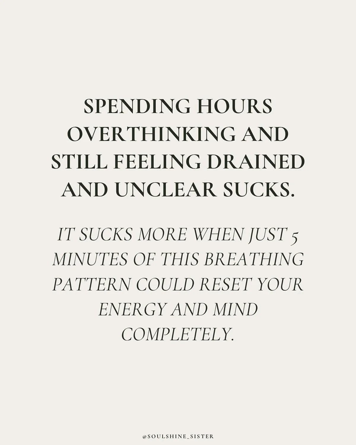 I recorded a free 5-minute breath reset that&rsquo;ll regulate your nervous system and help you drop out of your head and back into your power - instantly, so you can feel clear, calm and magnetic.

Comment RESET below and I&rsquo;ll send it straight