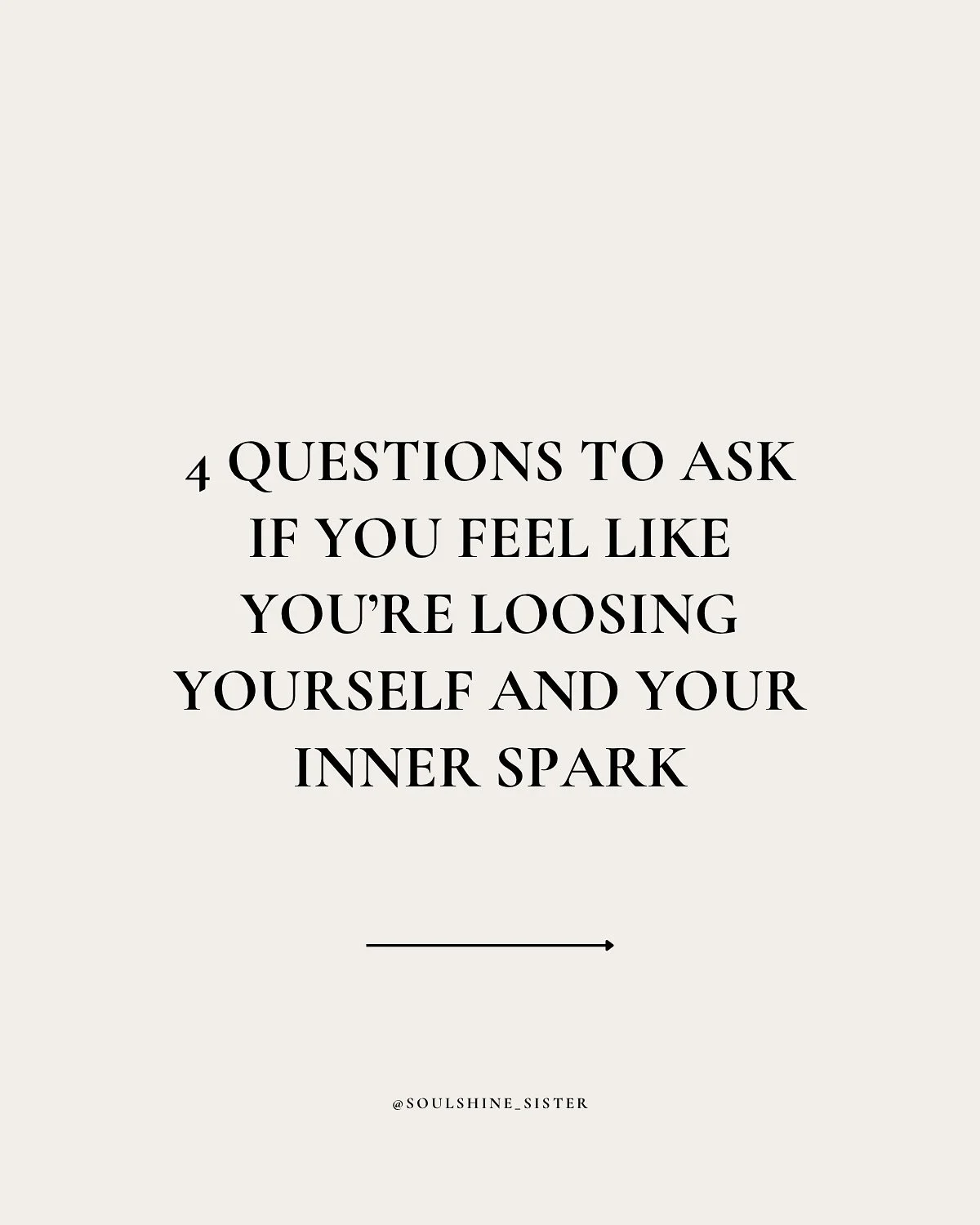 Feeling like you&rsquo;ve lost your spark and like you don&rsquo;t even know yourself anymore? 💭

Use these 4 journal prompts to reconnect with yourself and reignite your inner spark.

Save them for later use 🤍

P.S Asking great questions is a game