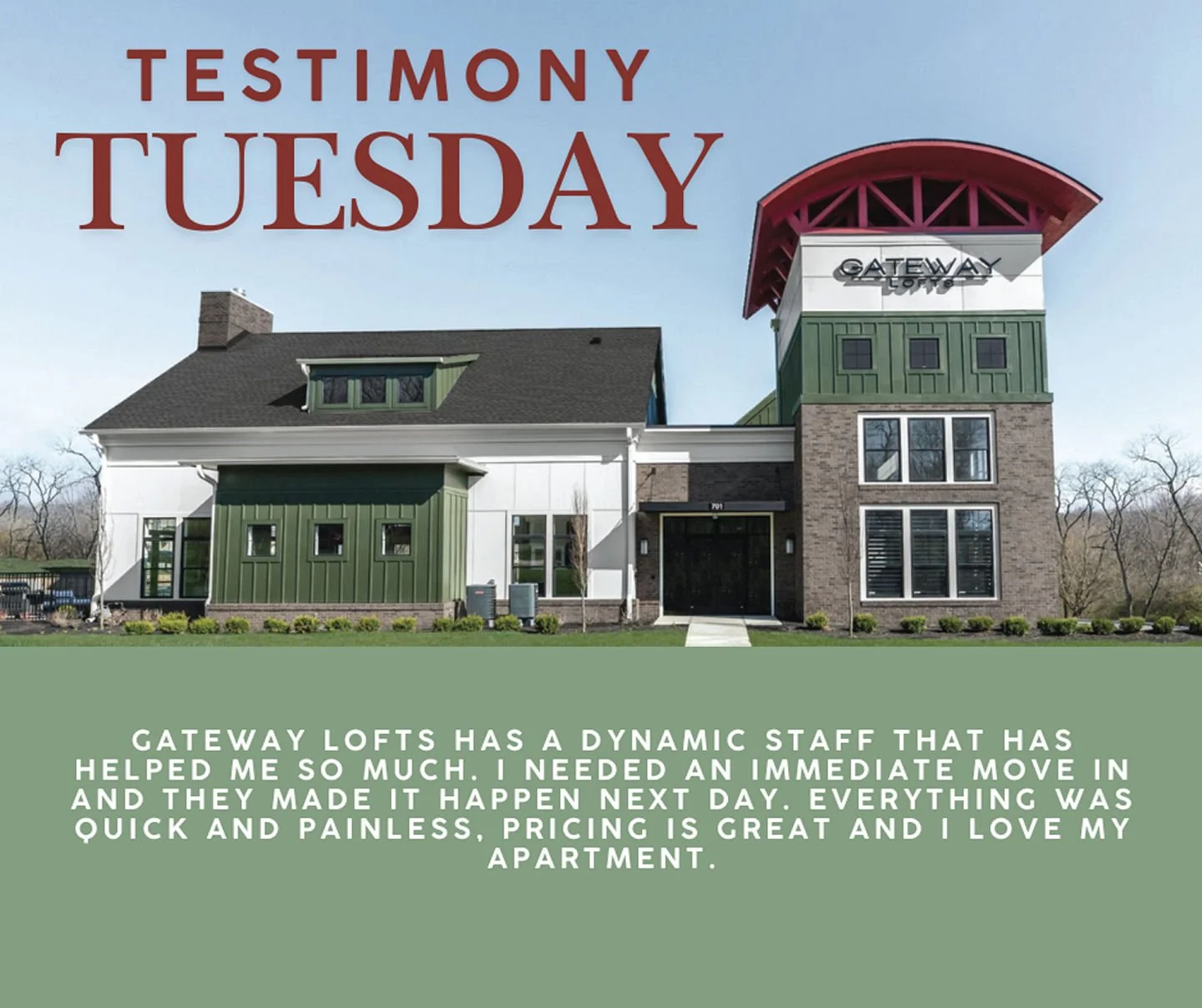 Thank you for your kind words! We&rsquo;re thrilled we could make your move-in smooth and that you love your apartment. We&rsquo;re so glad to have you in our community! 😊 #GatewayLoftsCenterville #ThankYou #ApartmentLiving #LuxuryLiving #LoveWhereY