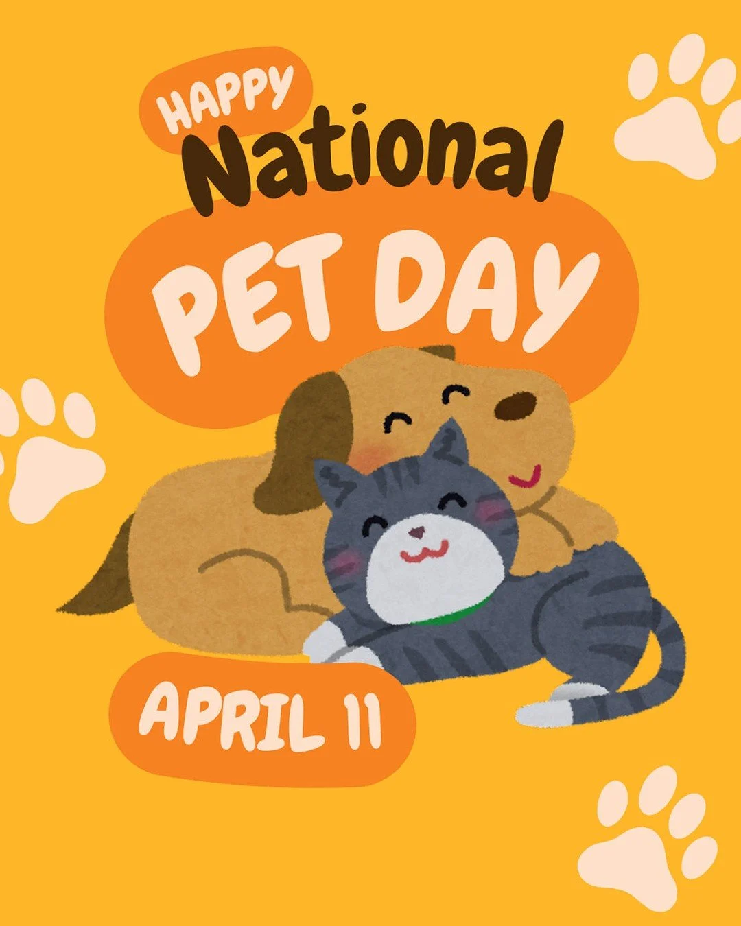 🐾🎉 Happy National Pet Day! 🎉🐾
Today we&rsquo;re celebrating our furry friends. 💛 From tail wags to gentle purrs, our pets bring so much joy to our community every single day. Give your pet some extra love today &mdash; an extra treat, a long wal