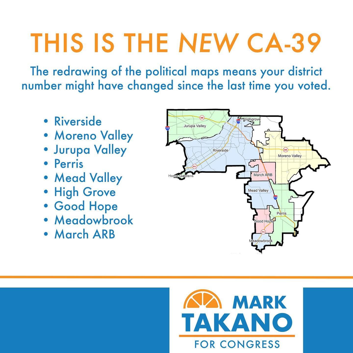 Our political map didn&rsquo;t change much but we did get a new district number, CA-39. With a new district comes a new logo and new yard signs. Link in bio for details.