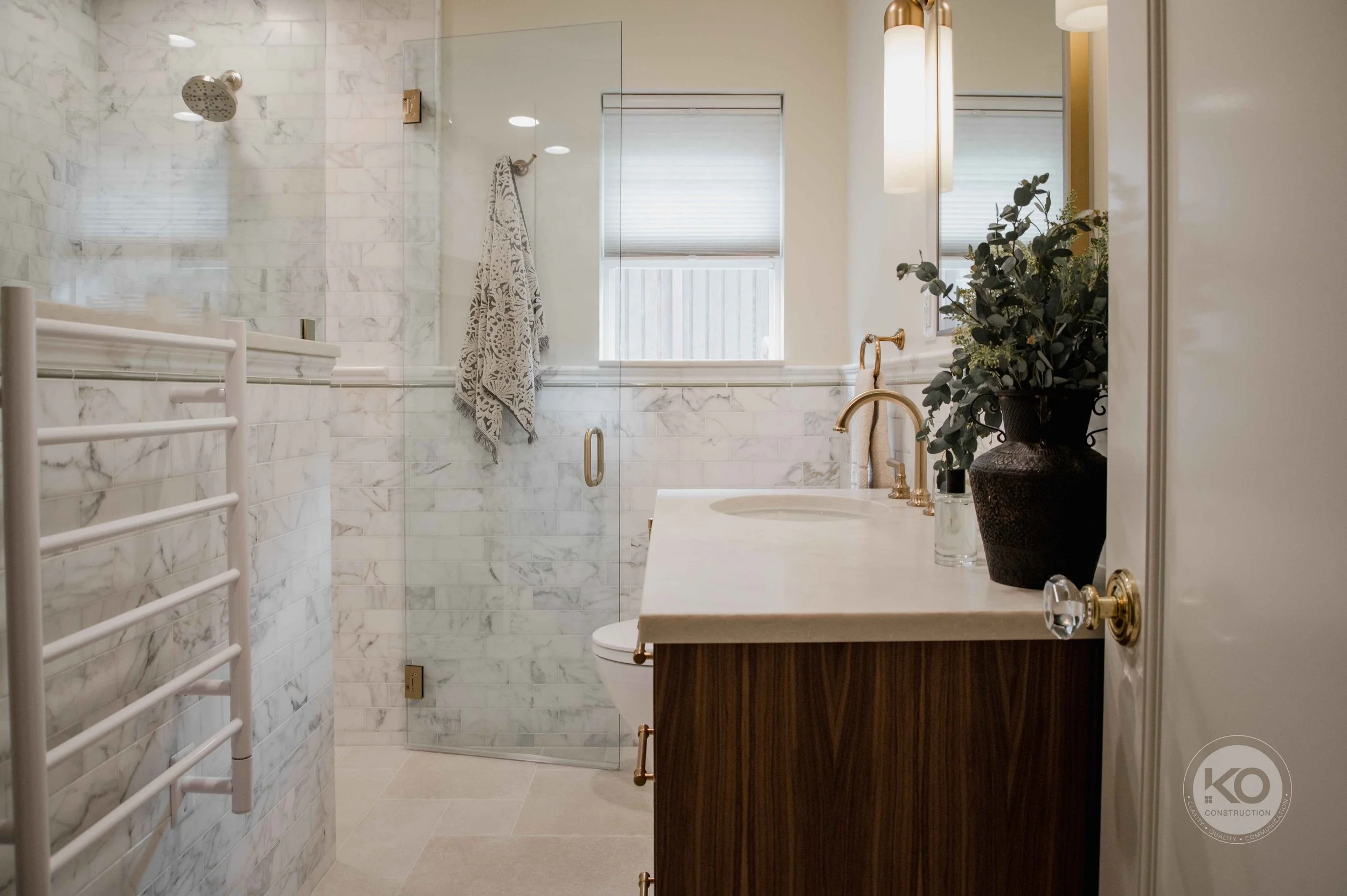Federal Way Custom Marble Primary Bathroom Remodel | KO Construction