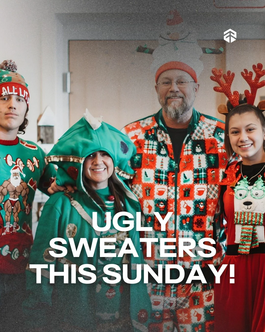 Sunday is going to be ugly... sweaters. 🤣👚

Wear your brightest and boldest festive wear to this Sunday's service as we kick Christmas season into high gear! If it has bows, glitter, or bells on it, we can't wait to see it at our 10 AM service. 🤣
