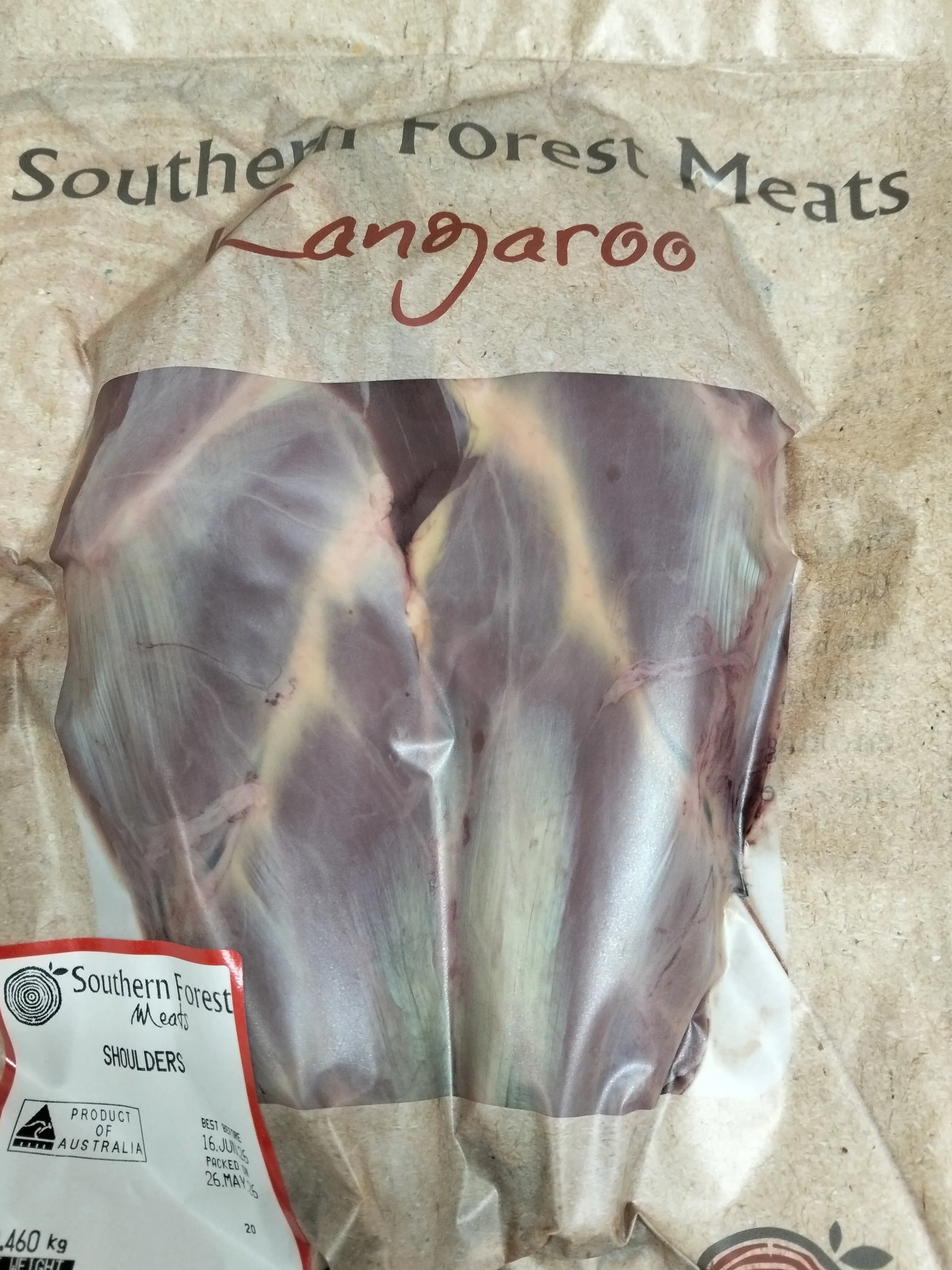 Fresh WA Grey Kangaroo, bone in shoulders