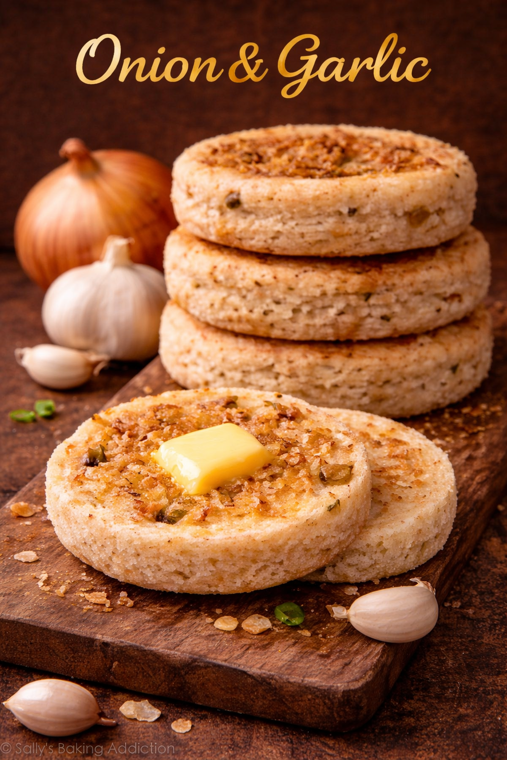 Handmade English Muffins Onion & Garlic Flavor