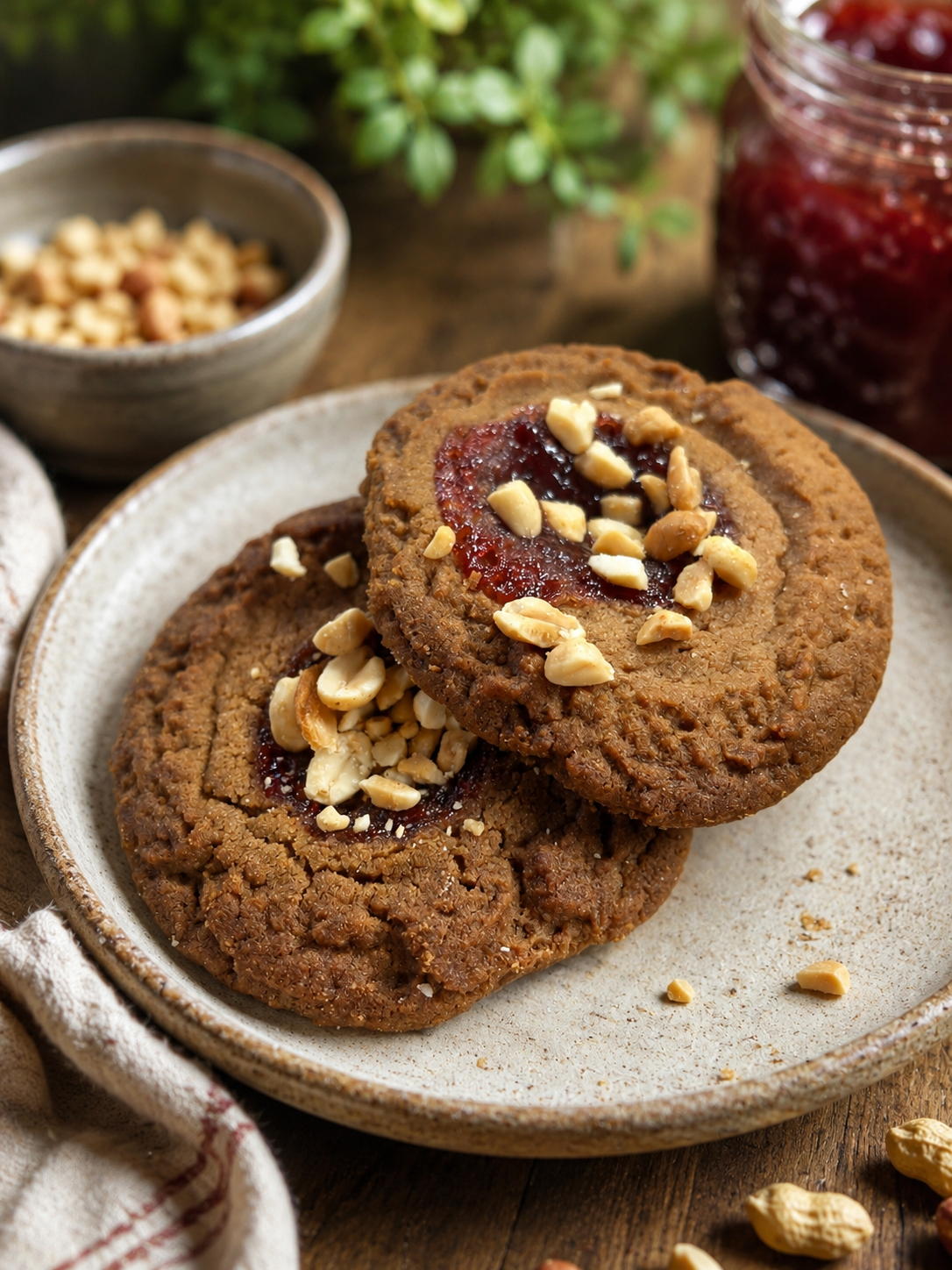 Rustic Peanut Jam Thumbprint Cookies.png