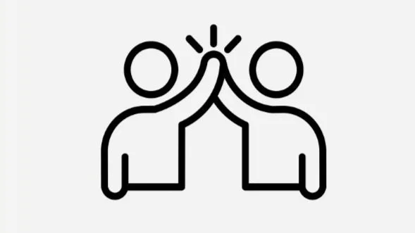 Two people high-fiving icon