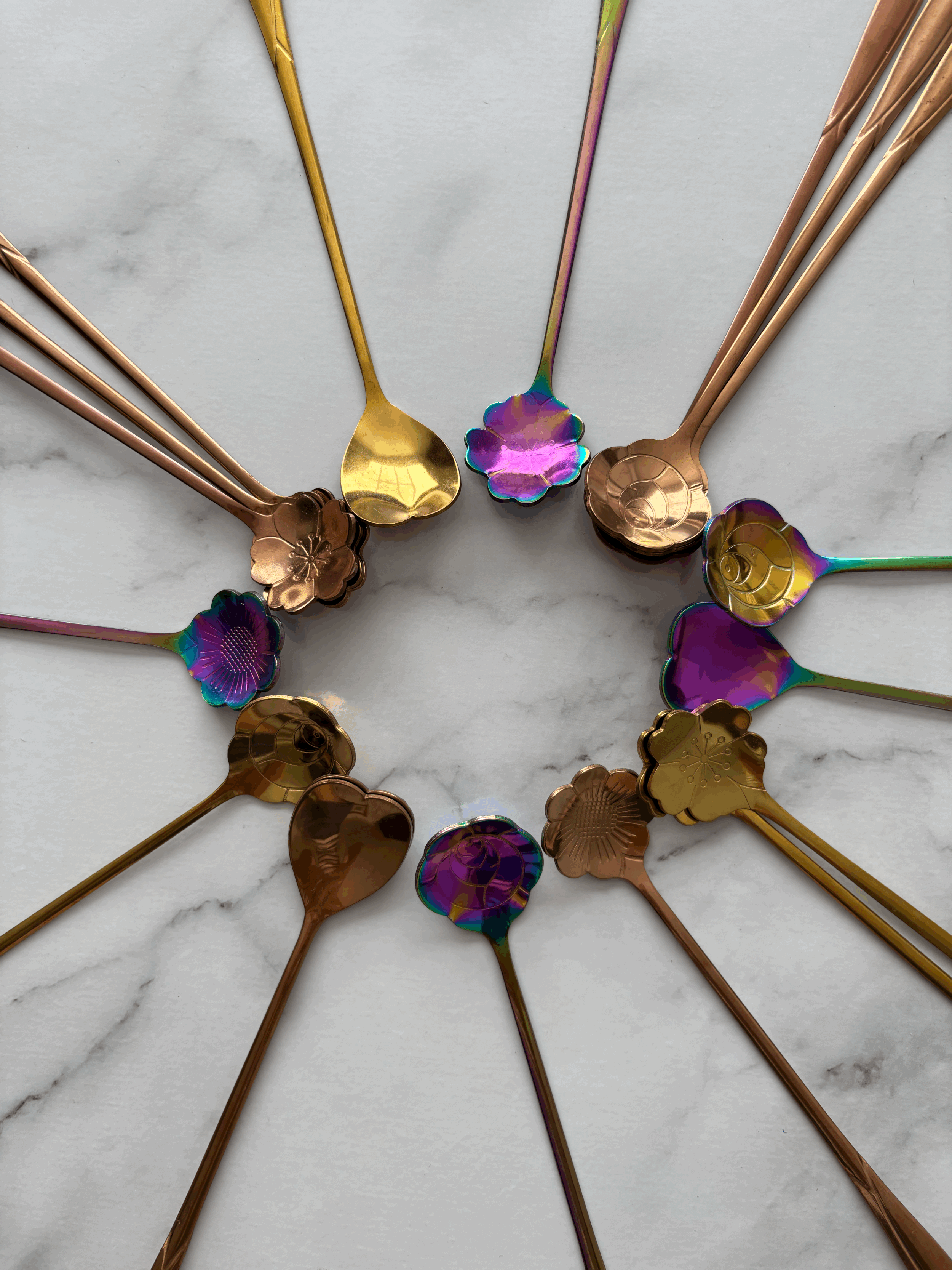 Long Handled Gold Spoons