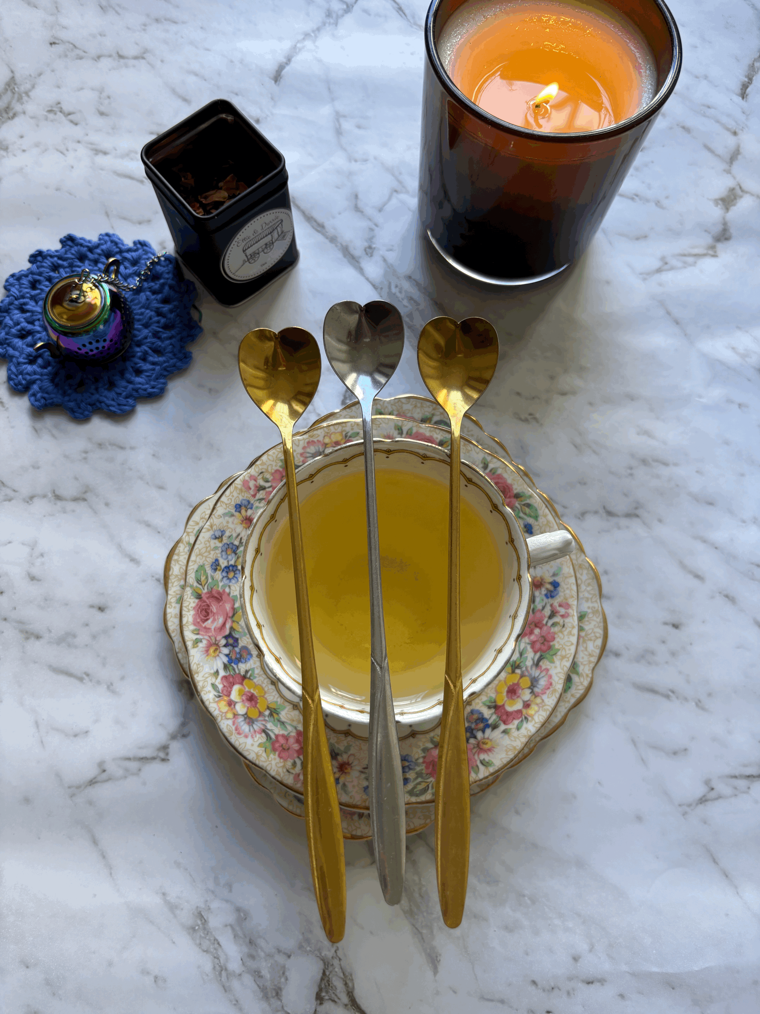 Long Handle Heart Spoons