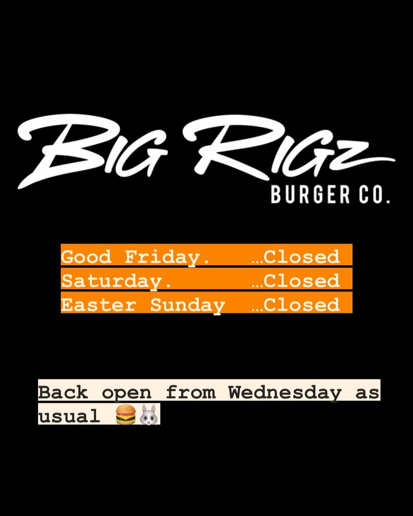 Just a little heads up legends. We will be closed for the Easter weekend for a little break. Come see us tonight for a cheeky pre Easter weekend treat or we&rsquo;ll catch you from next Wednesday when we&rsquo;re back to normal trading hours. Enjoy y
