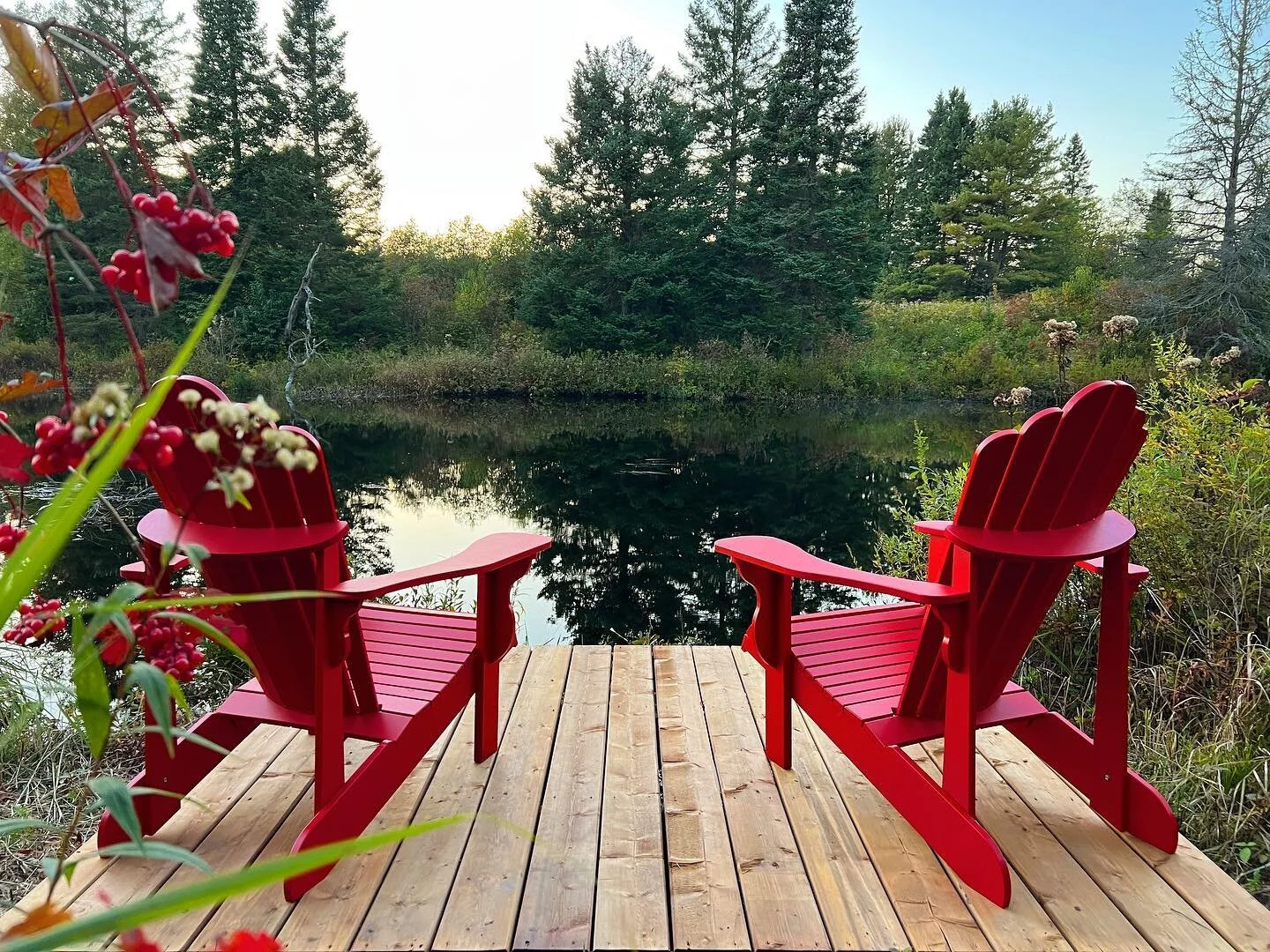 Your private dock awaits… peaceful and picturesque. #theriverdome #airbnb #parrysound
