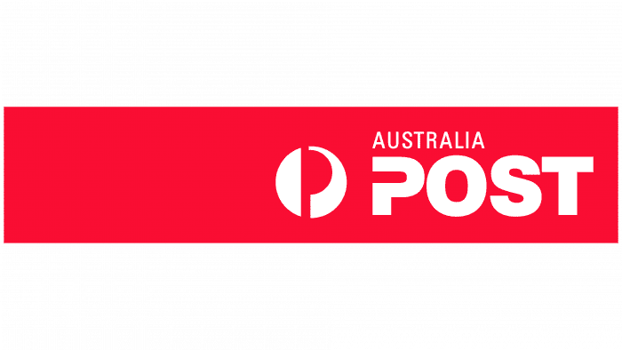 Australia Post logo on red background.