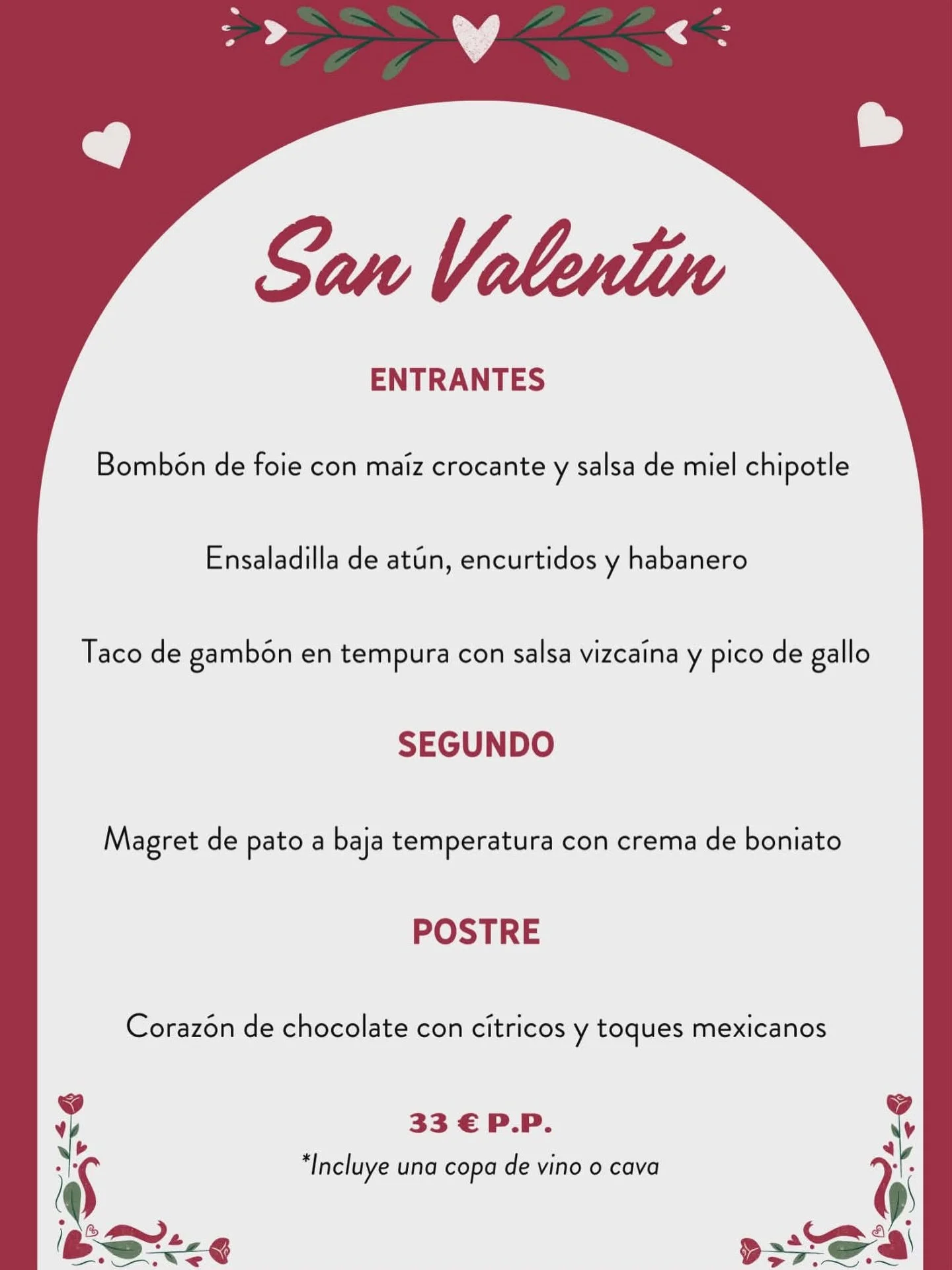 ❤️ Es el d&iacute;a m&aacute;s rom&aacute;ntico del a&ntilde;o&hellip; ❤️

🥂 Celebra un San Valent&iacute;n inolvidable en Taco del Paco con un men&uacute; especialmente dise&ntilde;ado para hacer de tu velada un momento &uacute;nico 💫

✨ Disfruta 