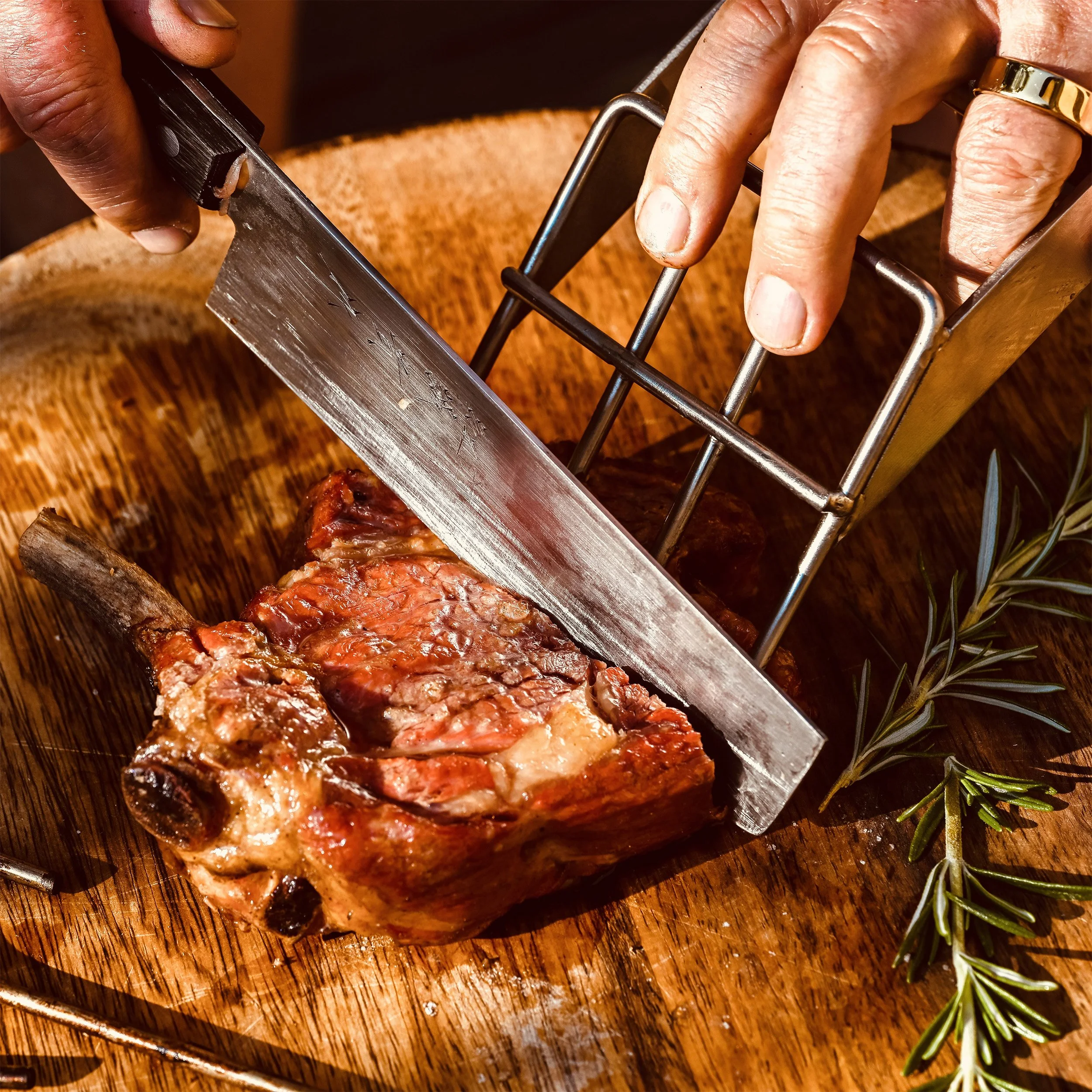 Schneiden eines Steaks