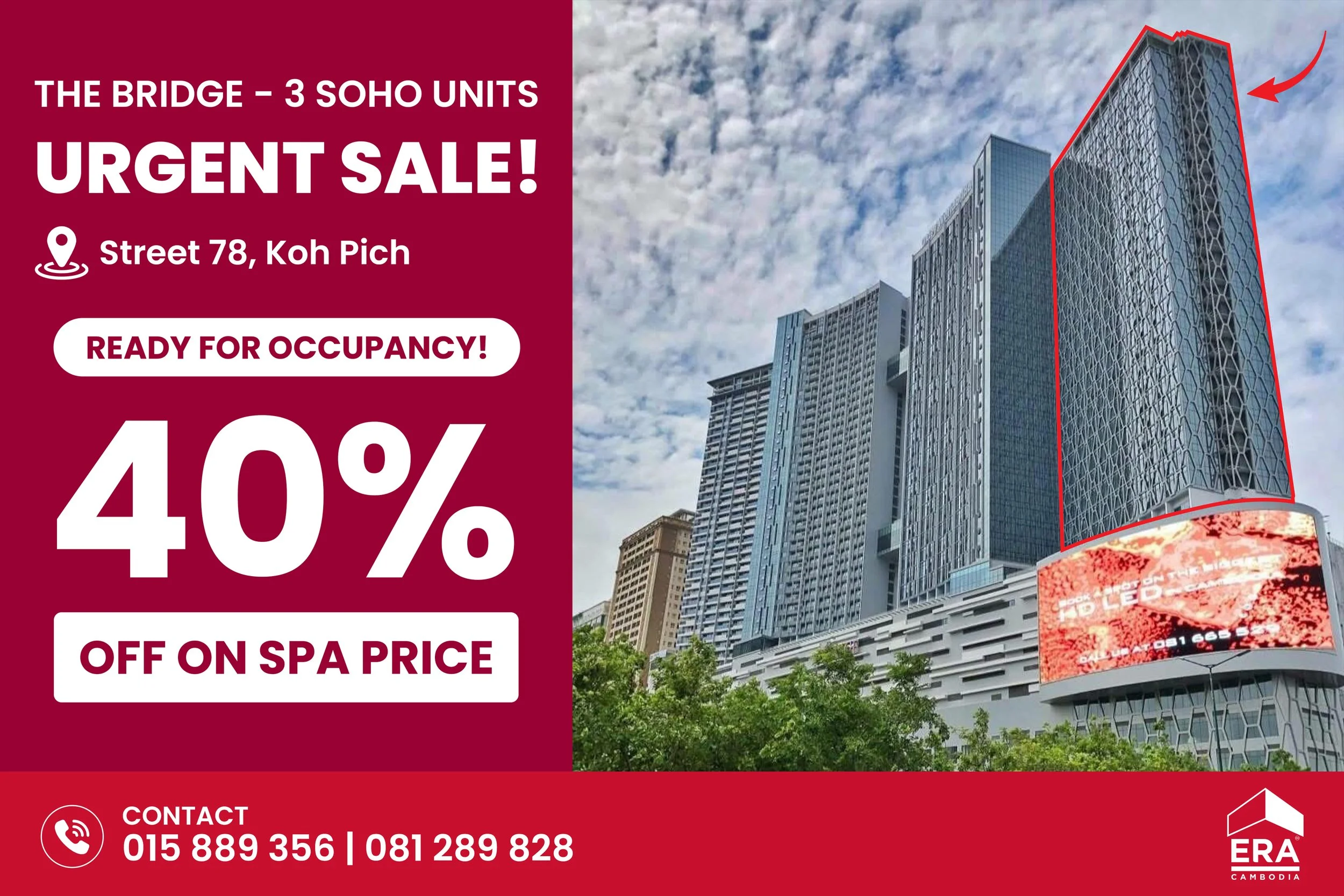 The Bridge - 3 Soho Units | Urgent Sale IN PHNOM PENH, CAMBODIA