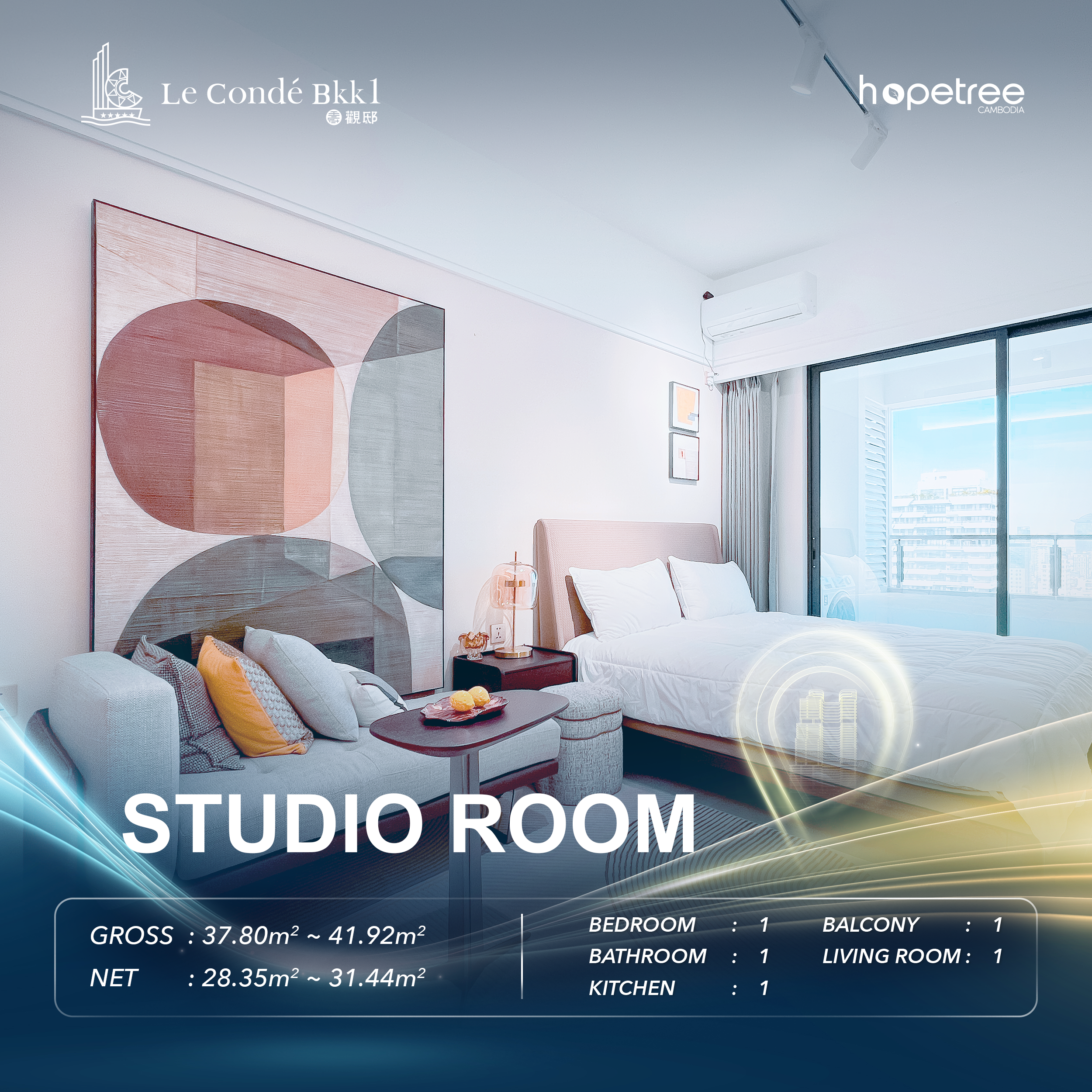 Le Condé BKK1 studio unit for rent