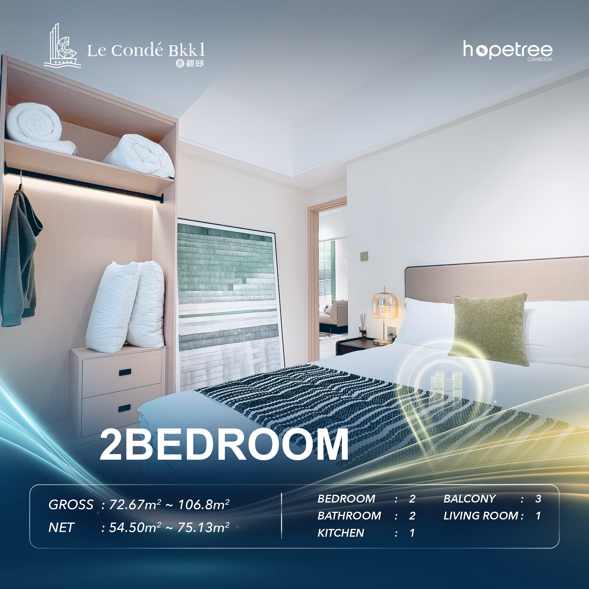 Le Condé BKK1 - Two Bedroom unit For Rent