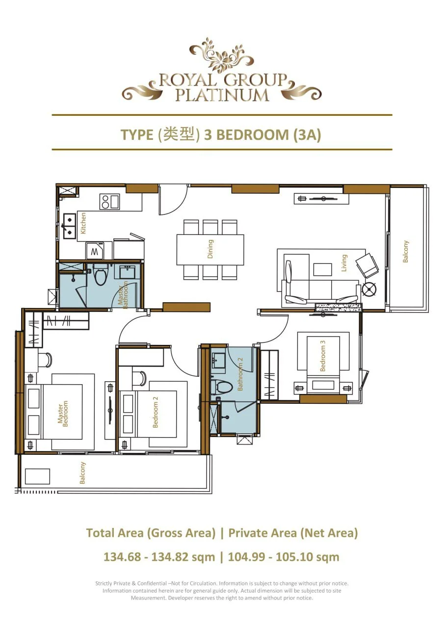 3 Bedroom Layout - Royal Platinum