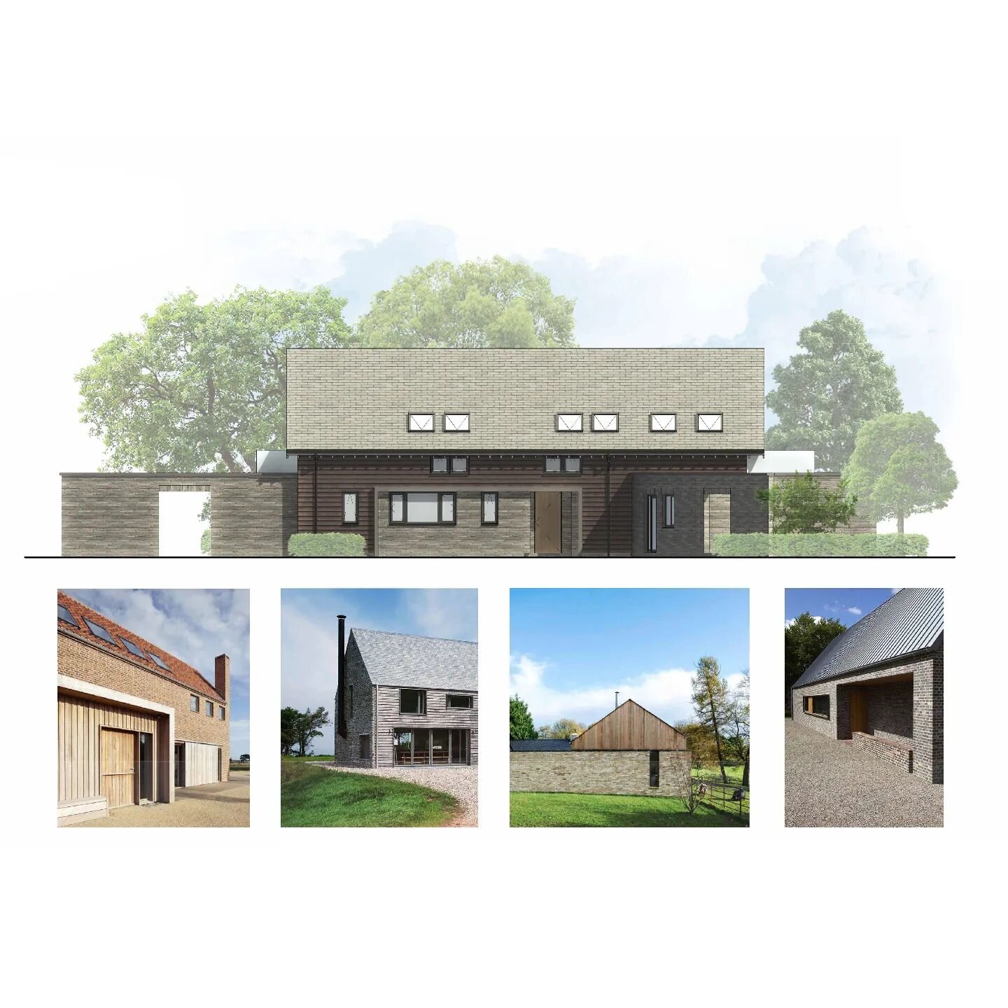 A new work in progress for this semi-contemporary design located just outside of Salisbury. It's still in its early concept stages; however, the design looks to respect local vernacular by utilising a simple form and materials whilst adding a touch o