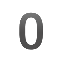A black background with a large gray number zero in the center.