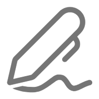 Icon of a pencil drawing a line