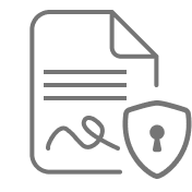 Icon of a document with a shield and exclamation mark, indicating security or warning.