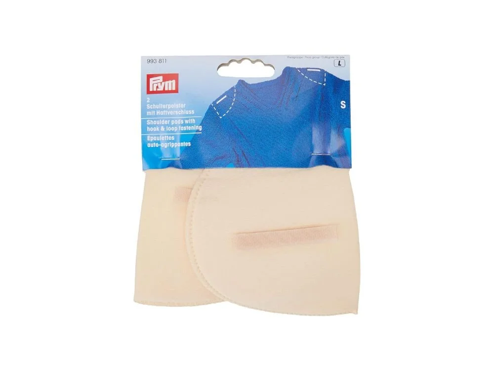 Huidkleurige schoudervullingen in blauwe verpakking