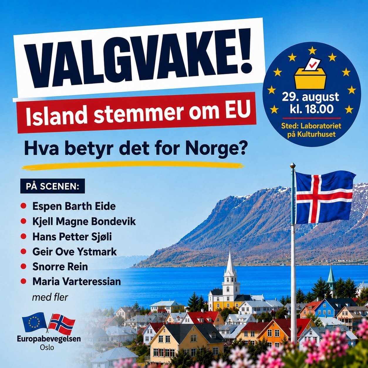 Oslo: Valgvake - Island stemmer om EU