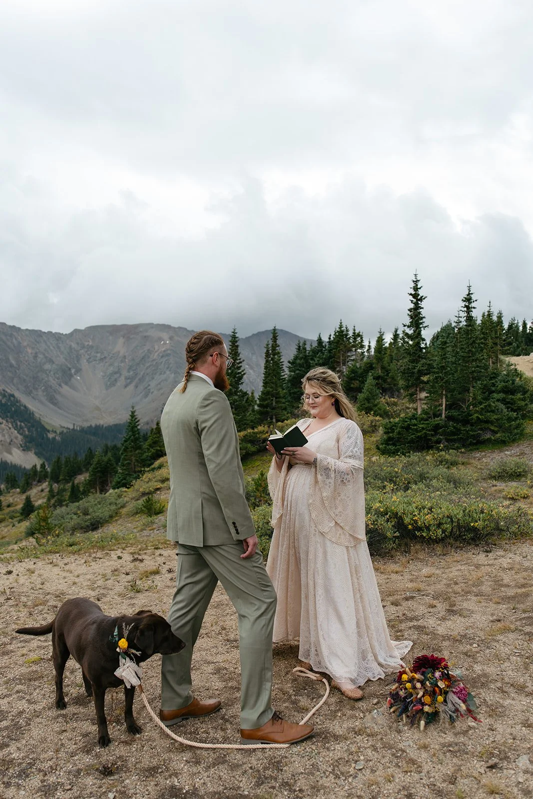 a couple saying their vows at one of my favorite Engagement Photo Location in Colorado