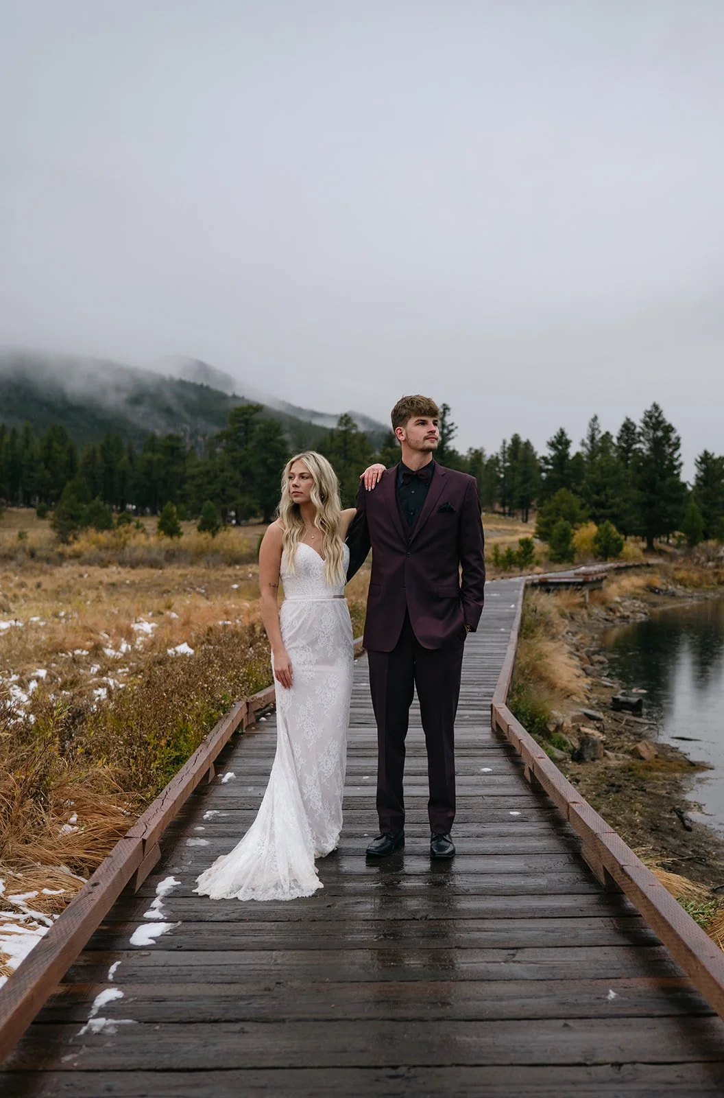 elopement portraits in Colorado at Lily Lake