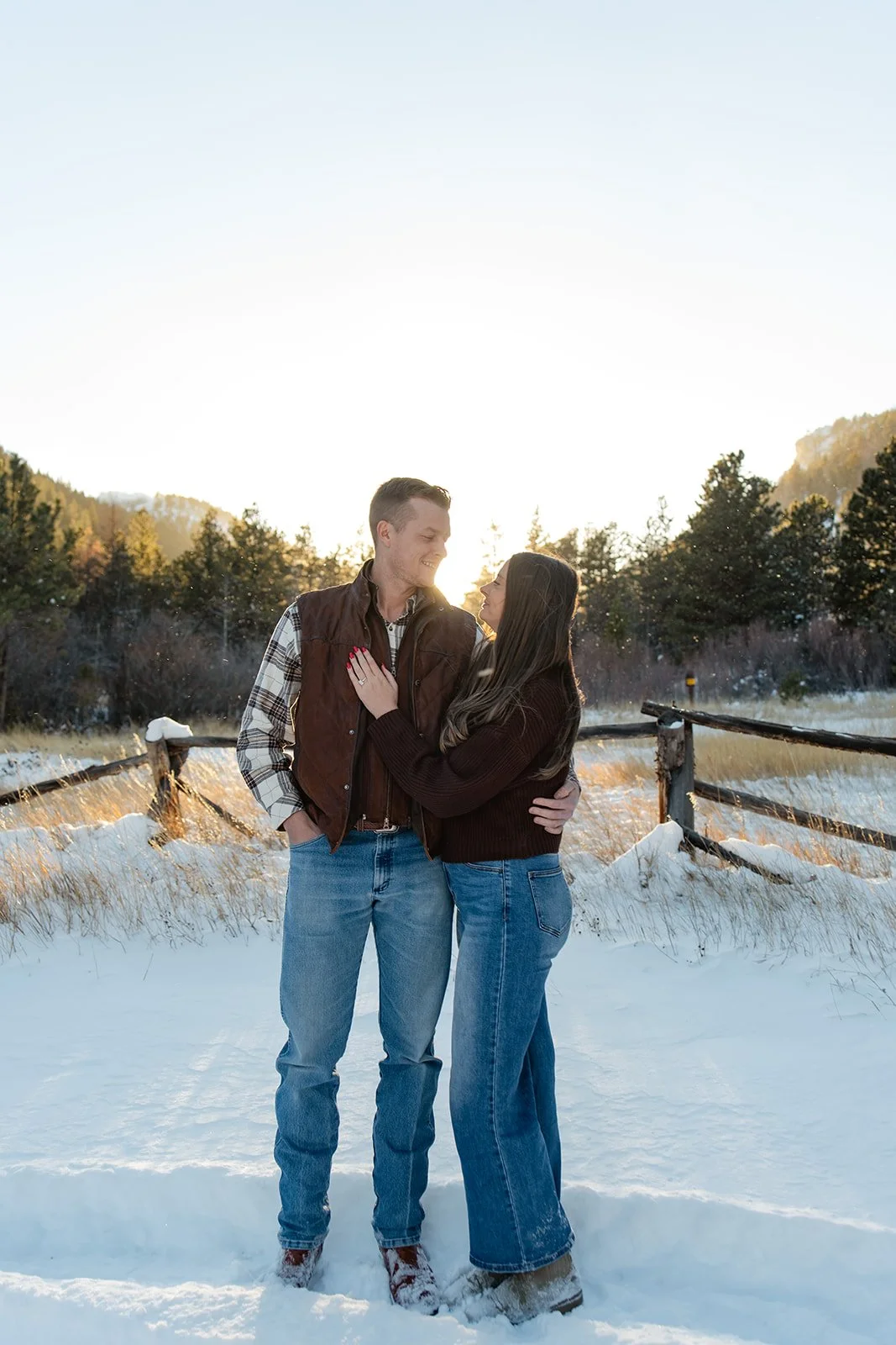 layers and sweaters for this couples Engagement Photo Outfits