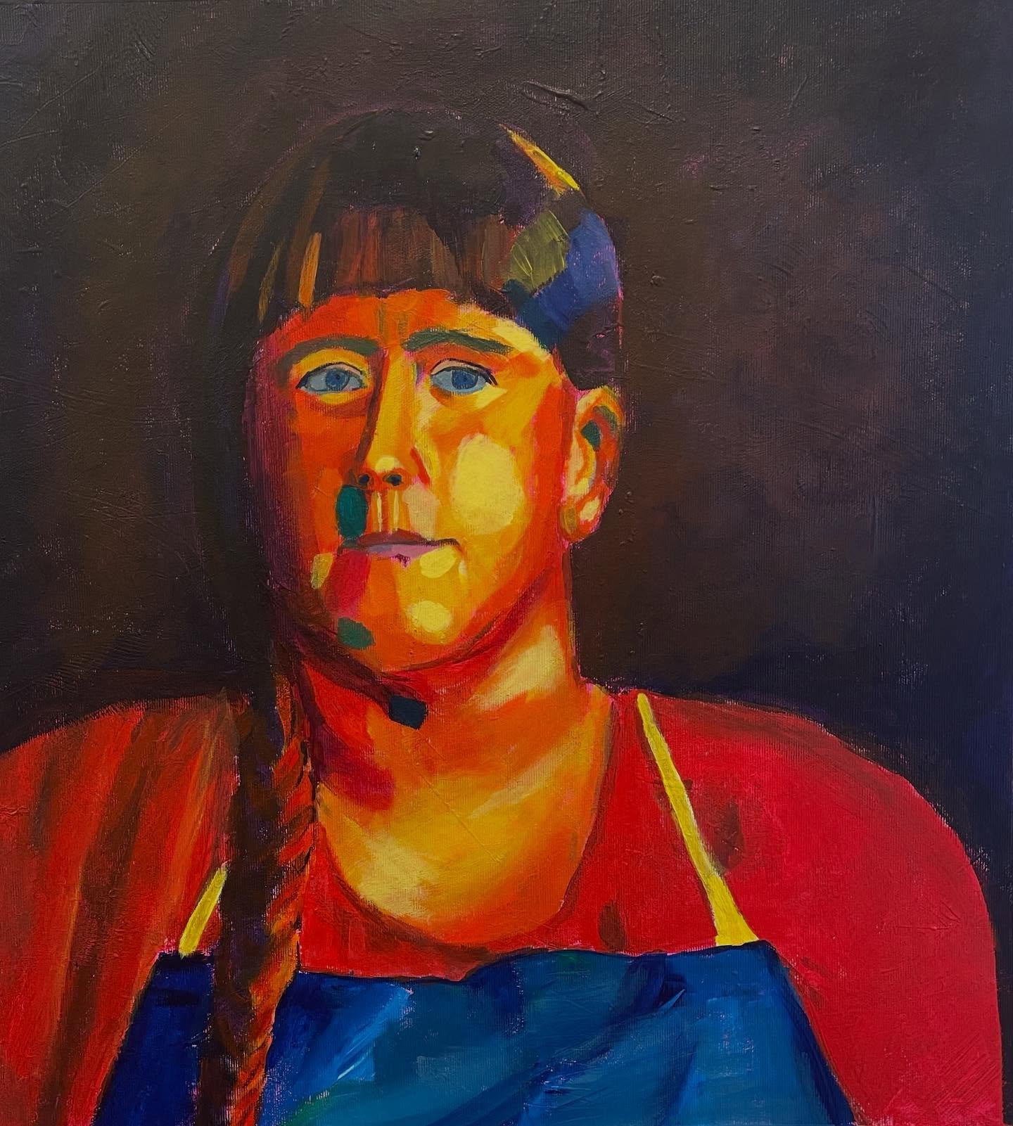 I went to @alisondemars studio to have my portrait taken a few months ago. I just love her style and how the photo turned out. It&rsquo;s made for painting. So here is my version. 

Pic no 2 is painted with a pallette knife and I call it fuzzy edges,