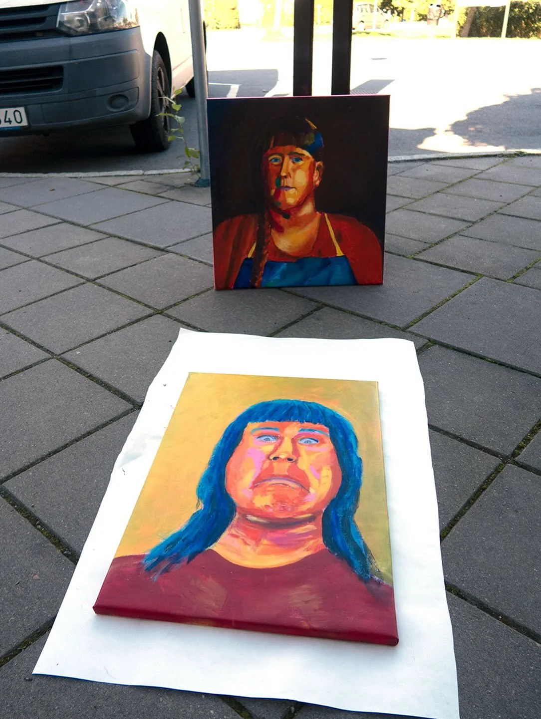 Preparing for open studios this weekend (V&auml;sterort konstrunda). I stretched some of my paintings and needed to get some photos of them. I&rsquo;m lucky that it was sunny today. 😎

If you&rsquo;re in Stockholm this weekend you&rsquo;re welcome! 