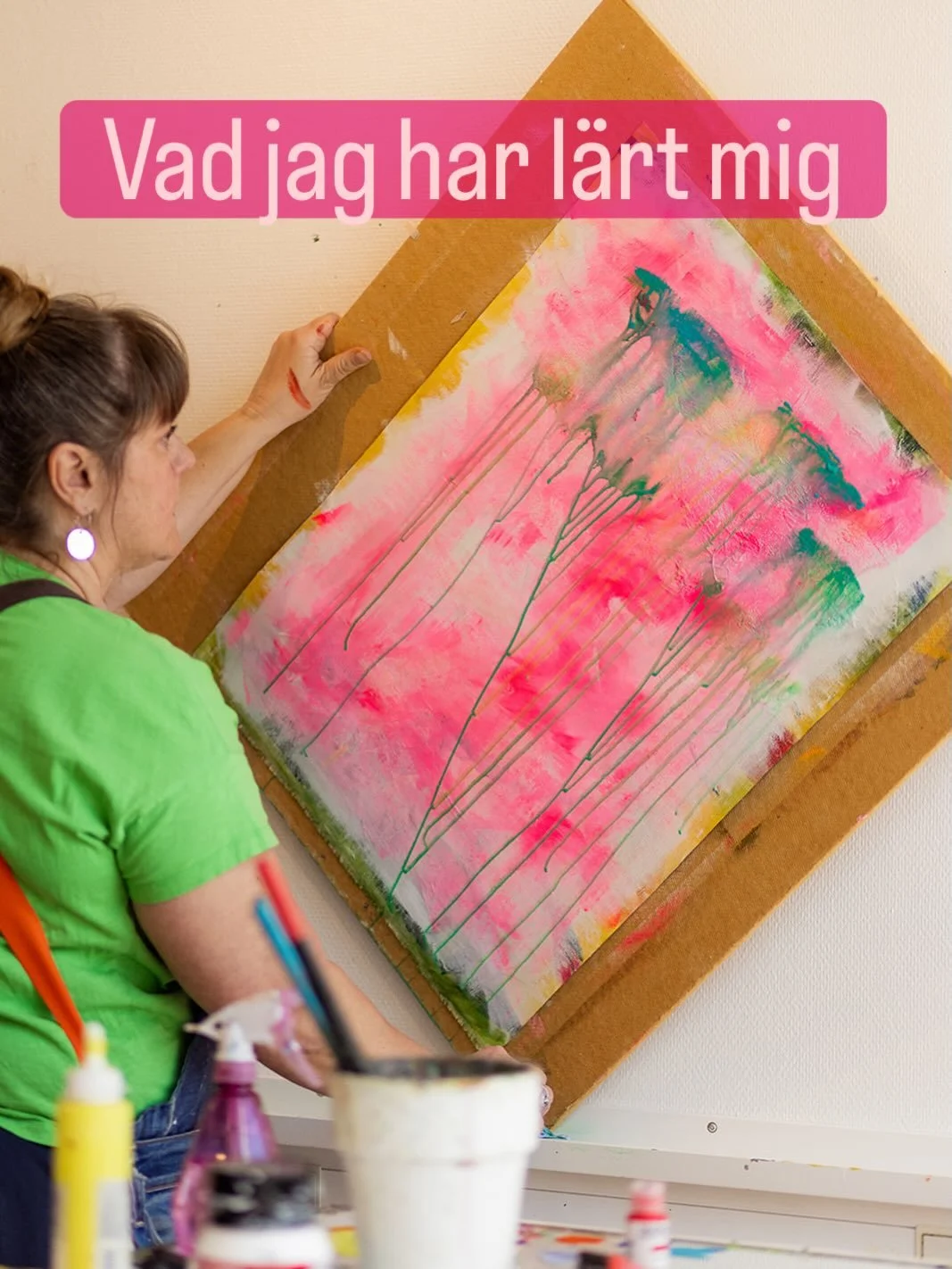 Vad jag har l&auml;rt mig? Att 20 minuters jobb i atelj&eacute;n ocks&aring; r&auml;knas. All tid, hur kort den &auml;n &auml;r r&auml;knas. Du kommer fram&aring;t n&auml;r du jobbar p&aring; ofta. 

Tidigare t&auml;nkte jag att det inte var n&aring