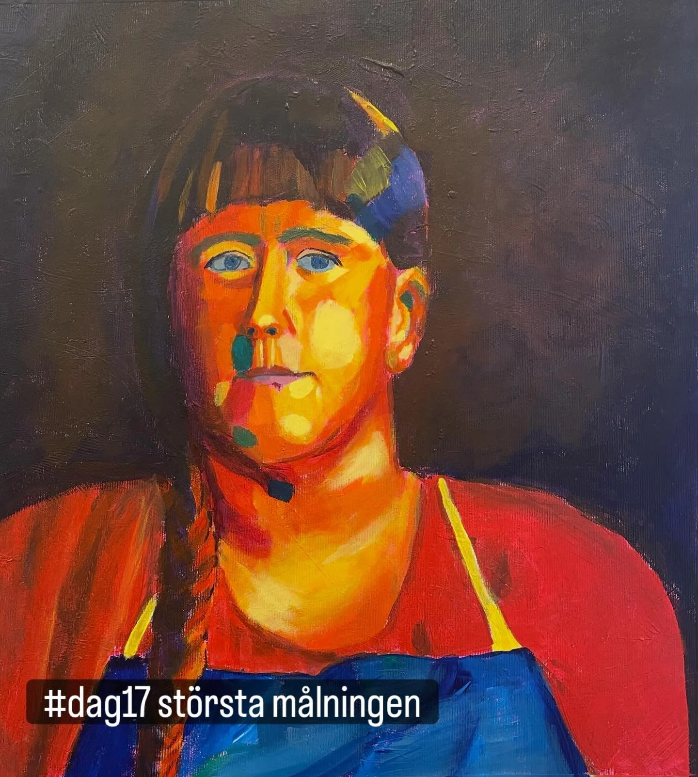 F&ouml;rra &aring;rets st&ouml;rsta m&aring;lning &auml;r det h&auml;r sj&auml;lvportr&auml;ttet. Det har jag m&aring;lat efter ett foto taget av @demars_photography 

Jag &auml;lskar bilden och det var s&aring; roligt att m&aring;la av. ❤️ 

Det h&