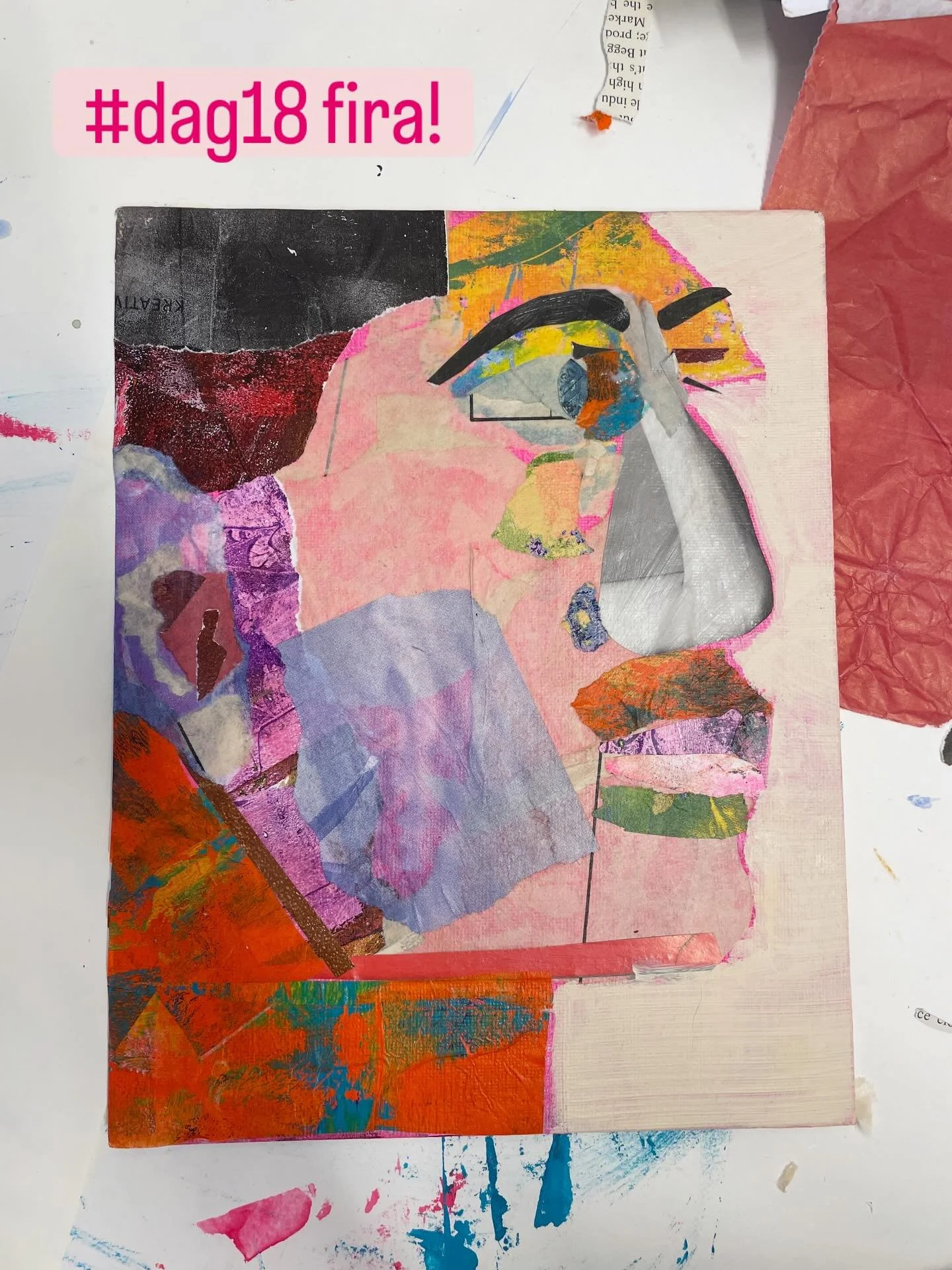 Jag firar att jag har gjort n&aring;gra roliga collage p&aring; senaste tiden. S&auml;g hej till Rocky. 

Jag firar ocks&aring; att det &auml;r fredag och att jag m&aring;r bra. 

Vad firar du?

Det h&auml;r &auml;r dag 18 i utmaningen #21daysinmyart