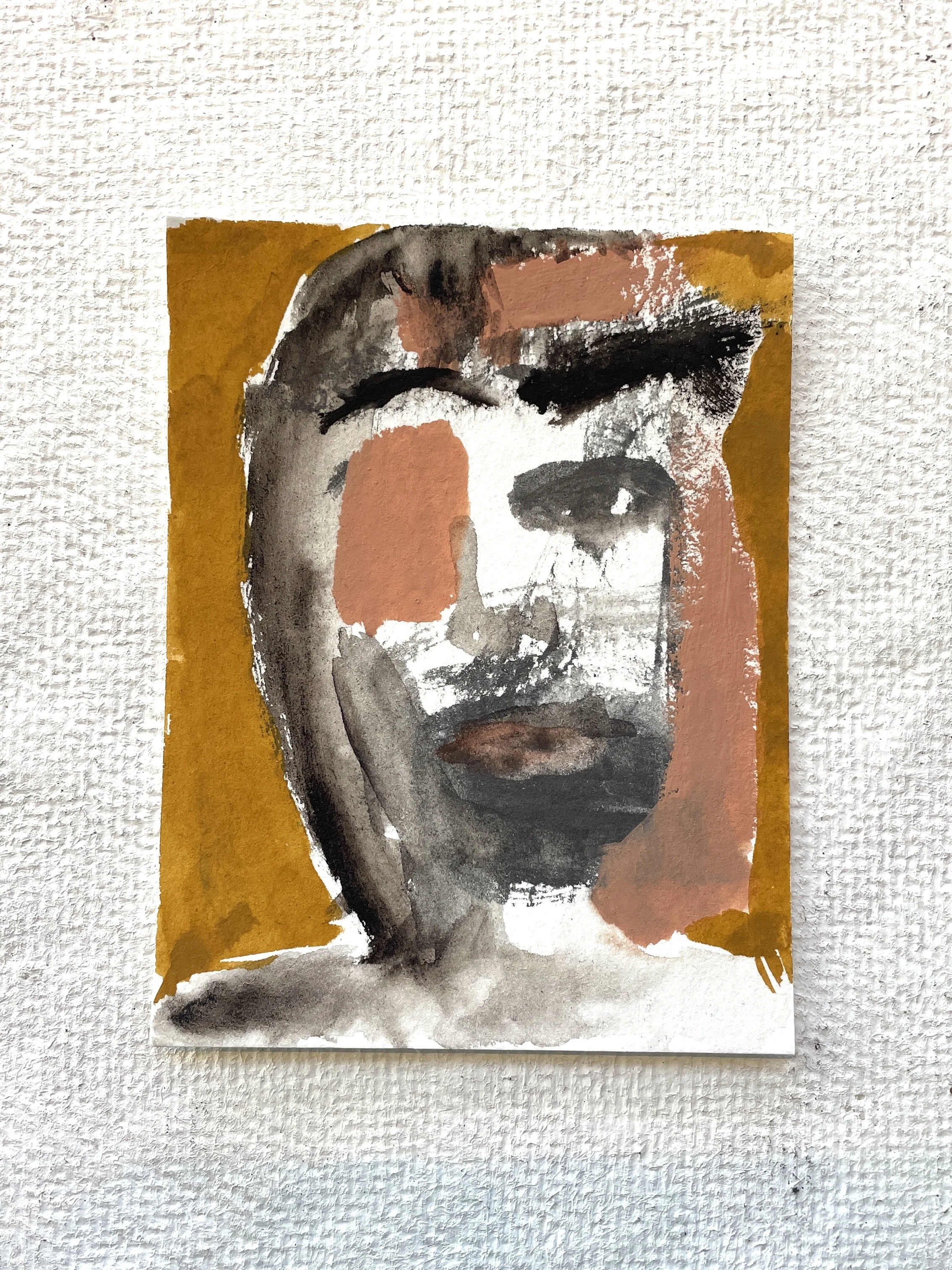 Jesus med flytande kol och gouache.