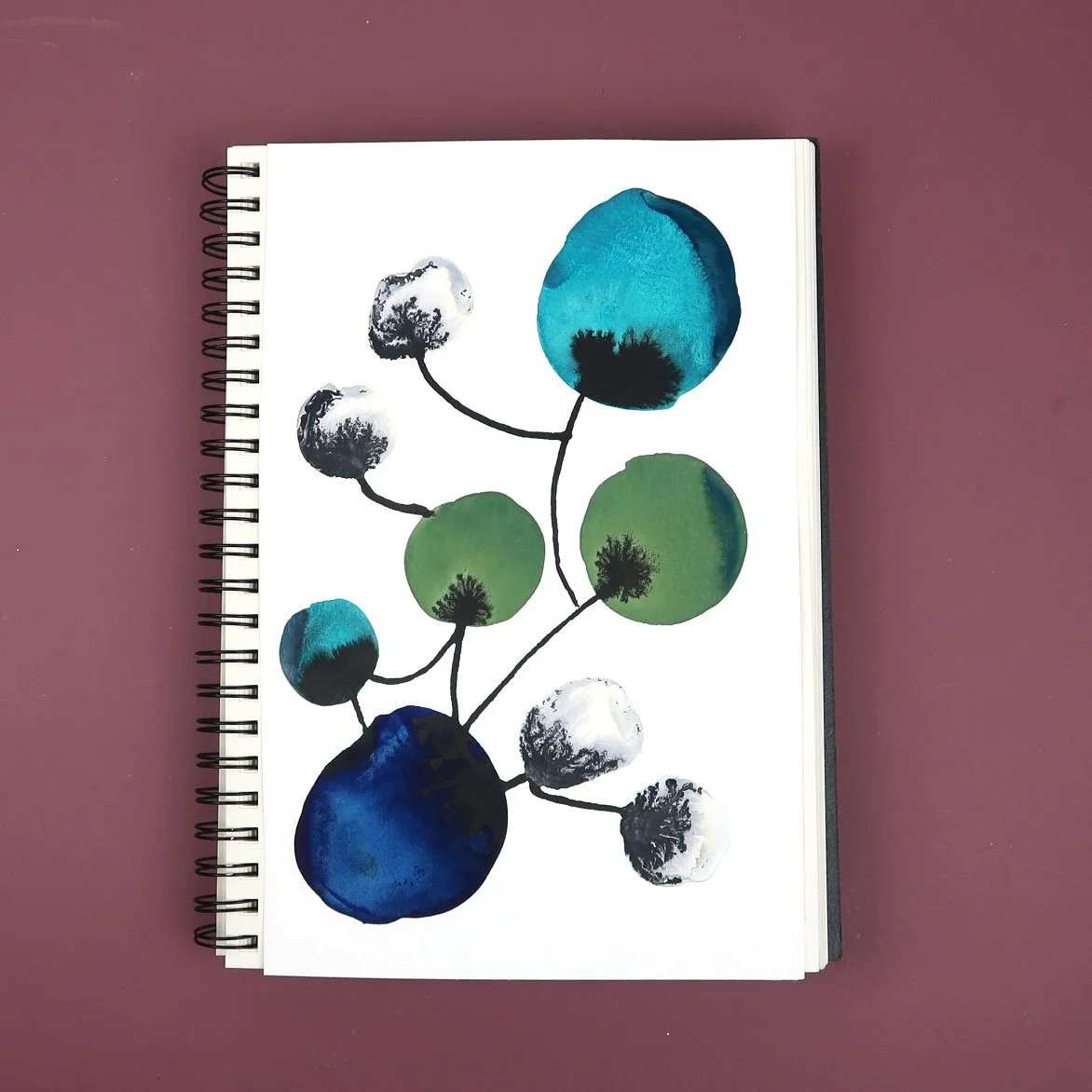 dag 43 av 100 tusch och gouache