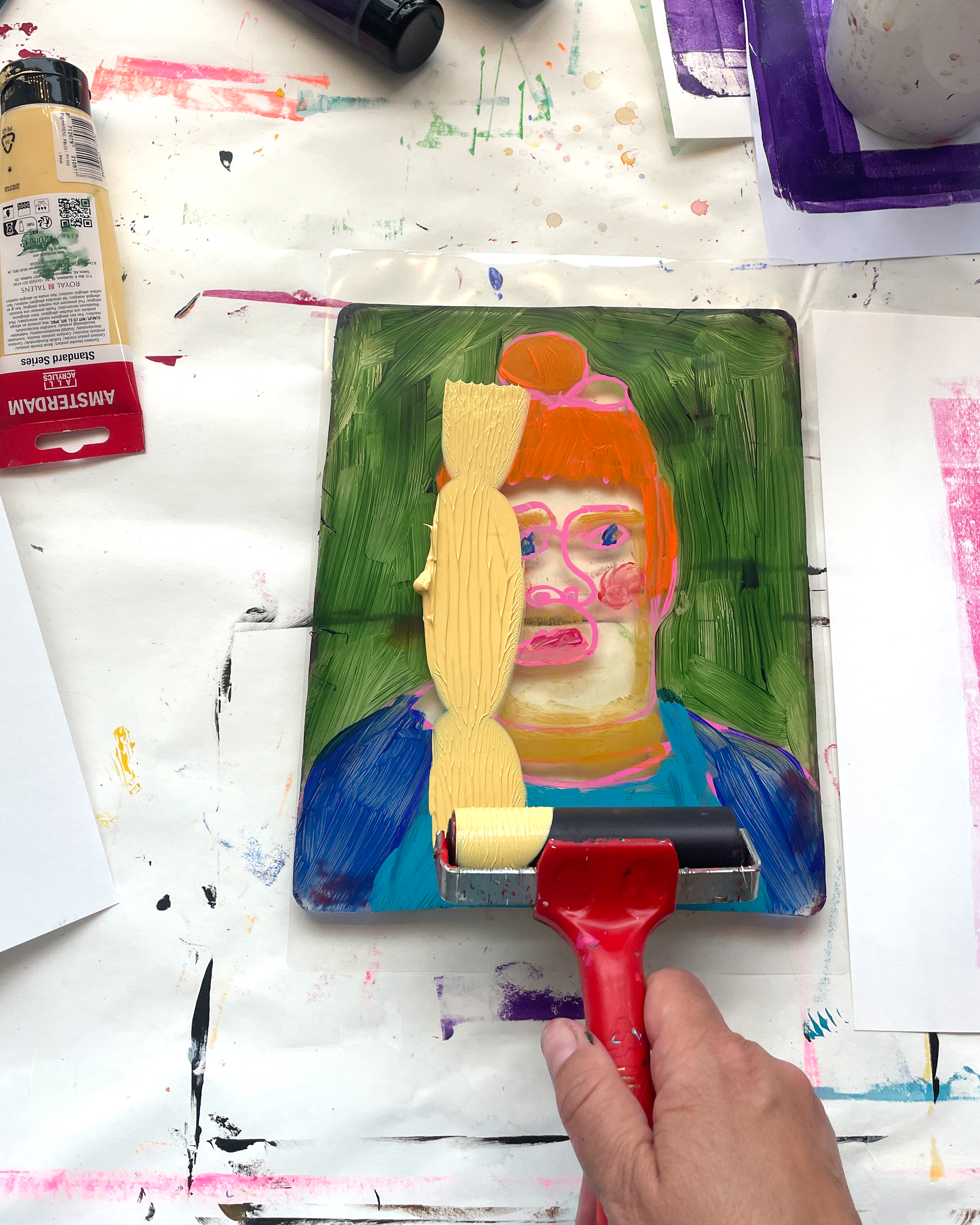 Gelli plate – skapa bilder med transfer, lager och lite magi 20 september