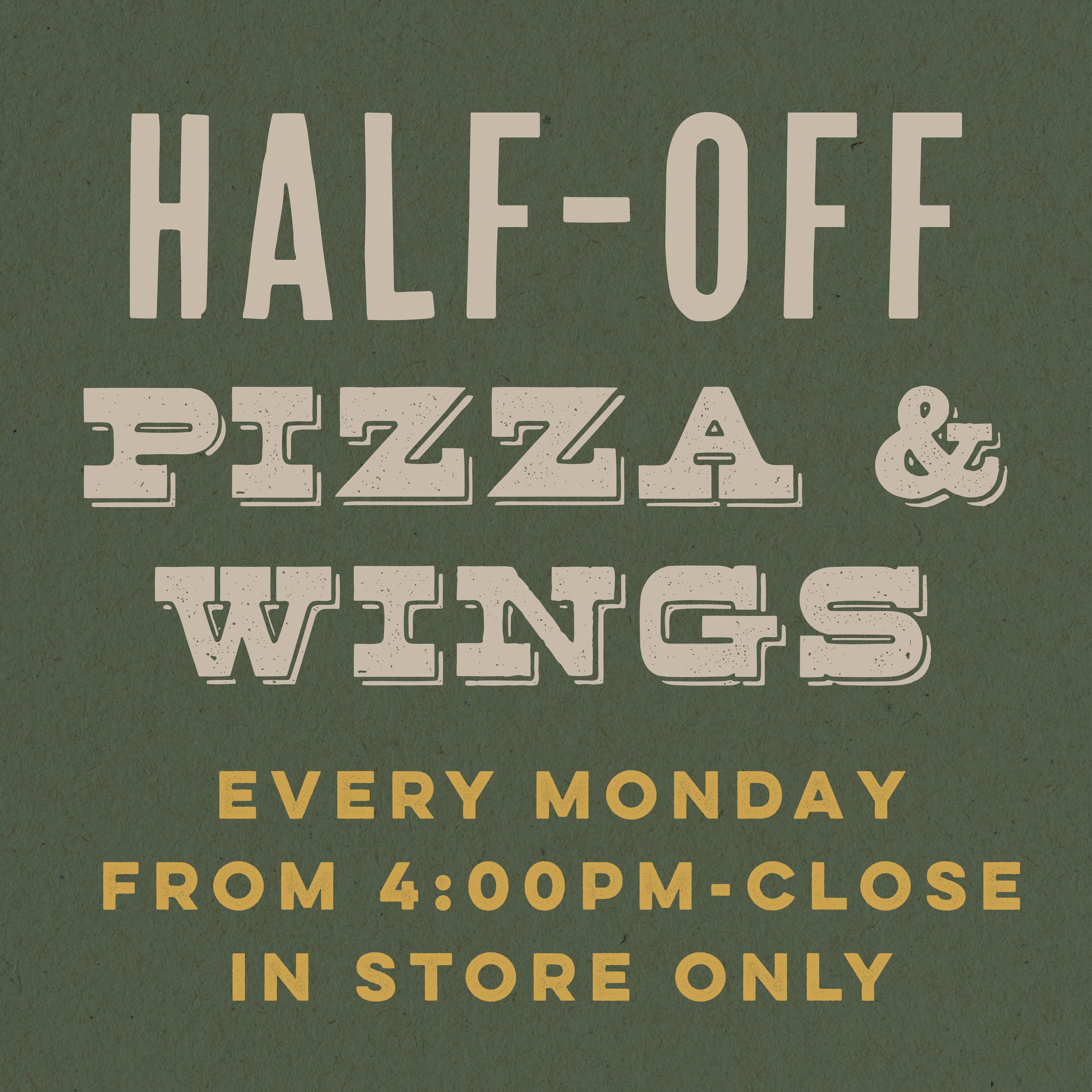 Cabin Restaurant 1/2 Off Pizza & Wings